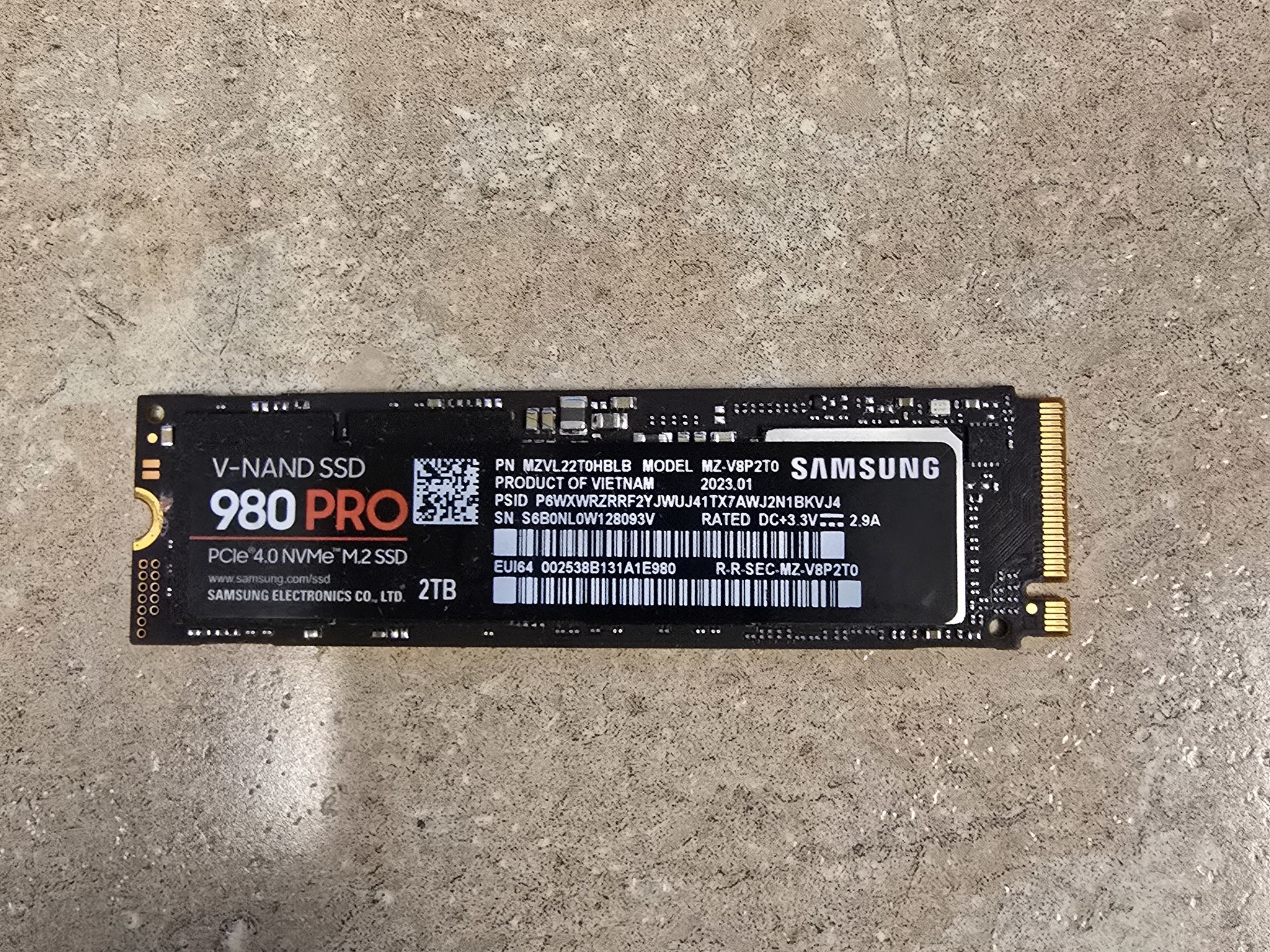 2TB Samsung 980 PRO PCIe 4.0 m.2 SSD