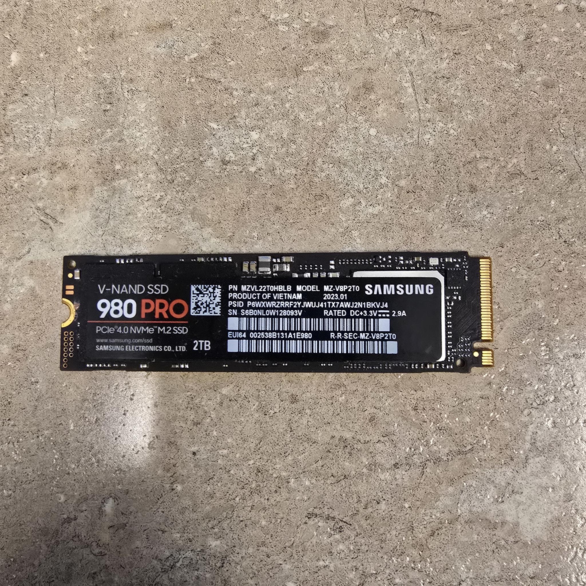 2TB Samsung 980 PRO PCIe 4.0 m.2 SSD