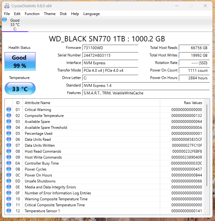 Western Digital WD_BLACK SN770 M.2 2280 1TB PCIe Gen4