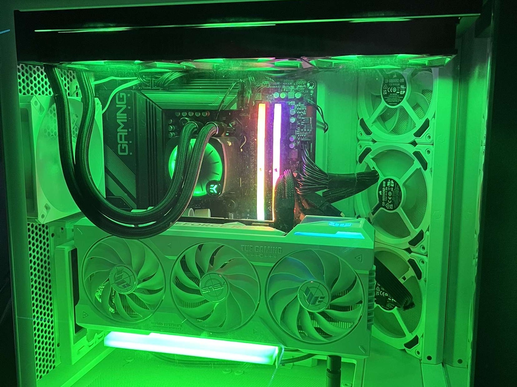 White EZDIY-FAB Vertical GPU Mount