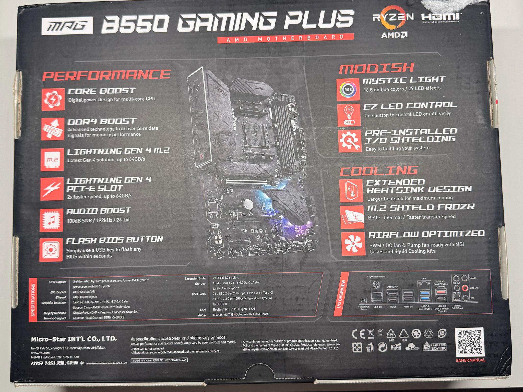 MSI MPG Gaming B550 Gaming Plus ATX AM4 Motherboard (Original Box Included)