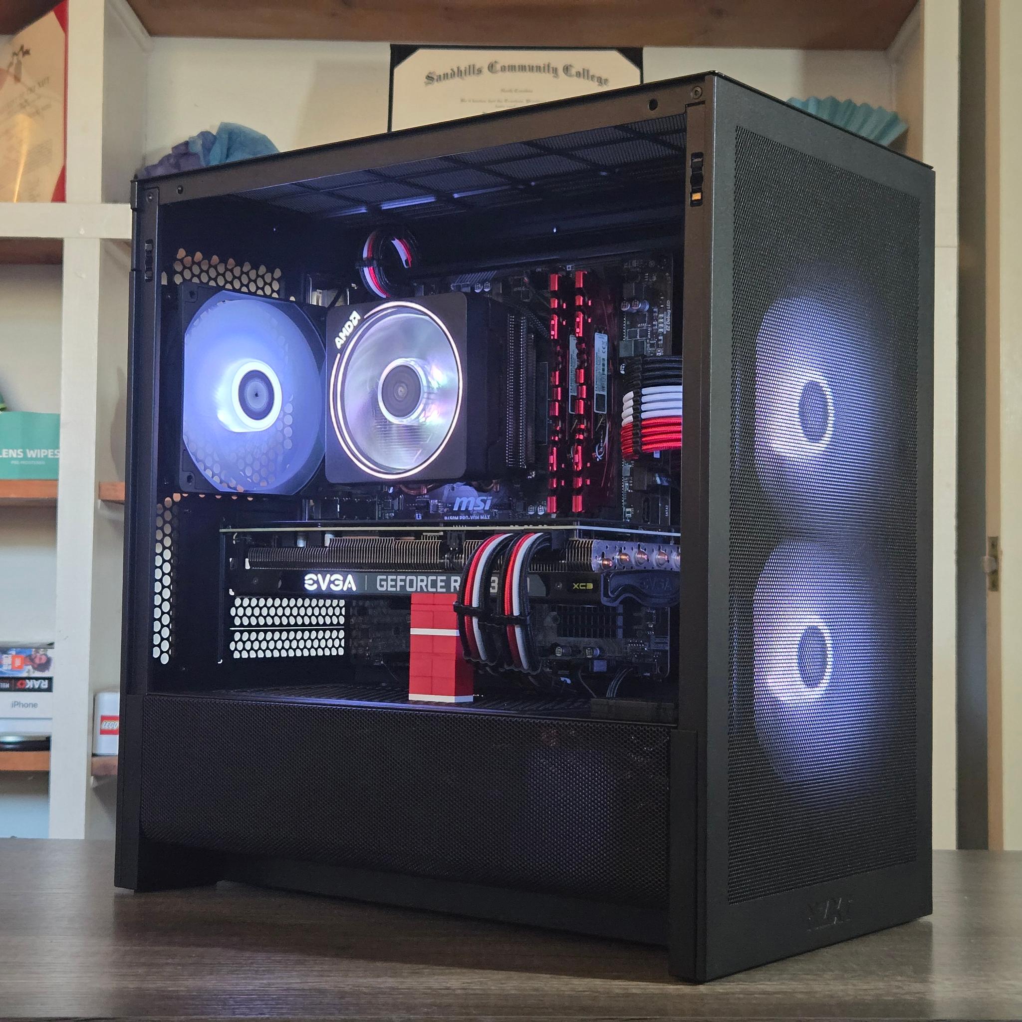 1440P Red + Black Gaming PC | Ryzen 5 | RTX 3070 | 16GB | 1TB | 600W | ARGB