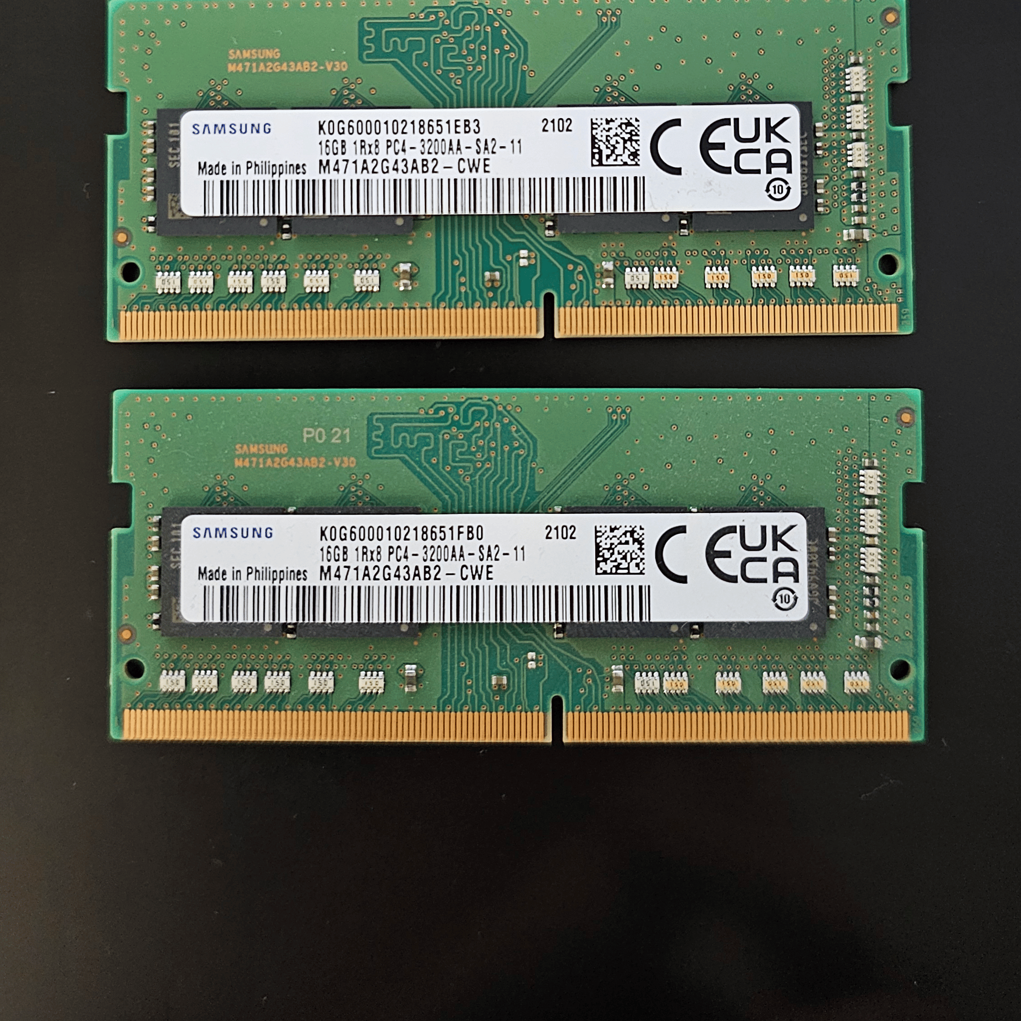 Samsung 32GB (2x16GB) DDR4-3200 SO-DIMM CL22 Laptop Memory RAM 3200Mhz