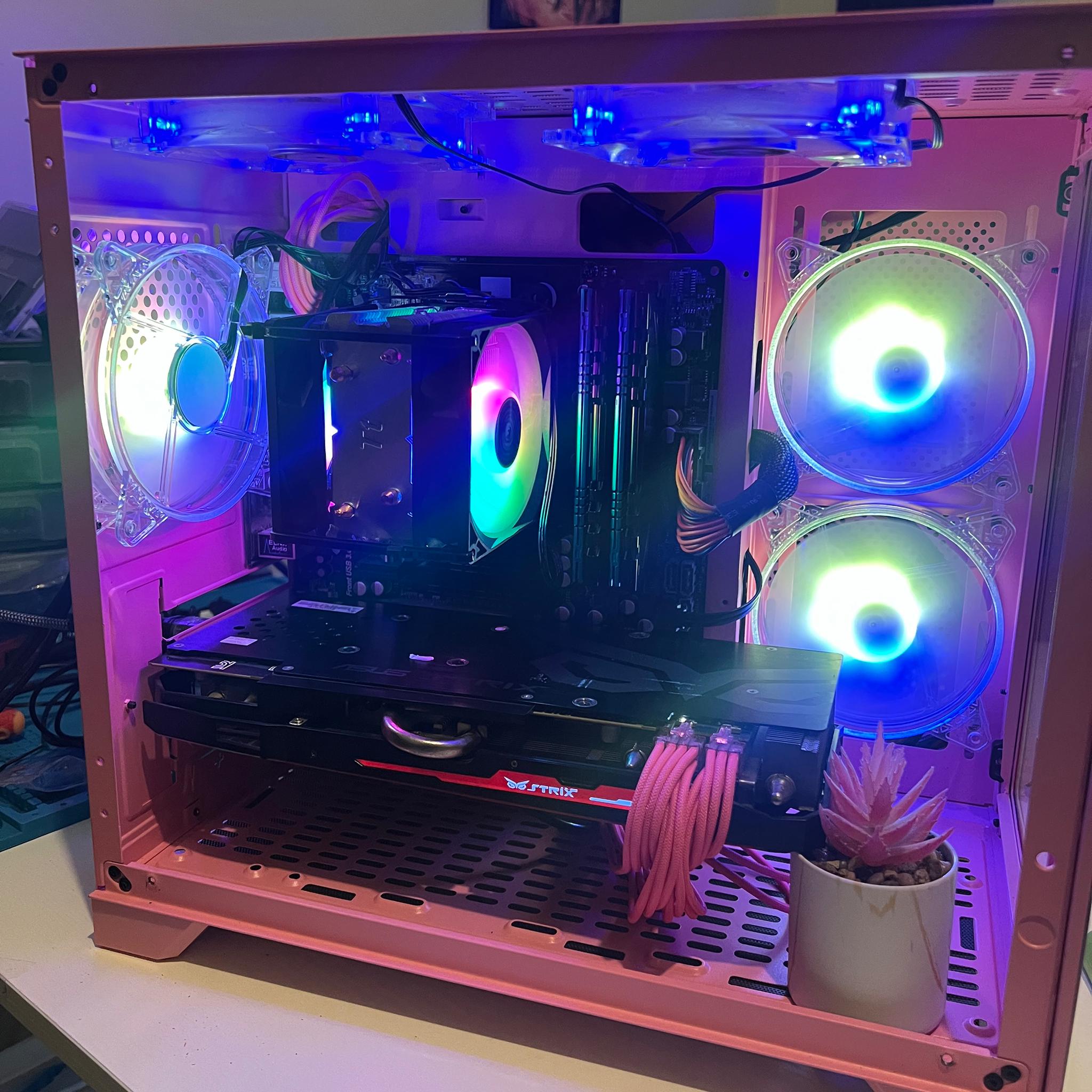 Pink Budget Gaming PC | AMD FX-6300 | Radeon R90 OC 8GB | 32GB RAM | 500GB SSD | Windows 10 Pro