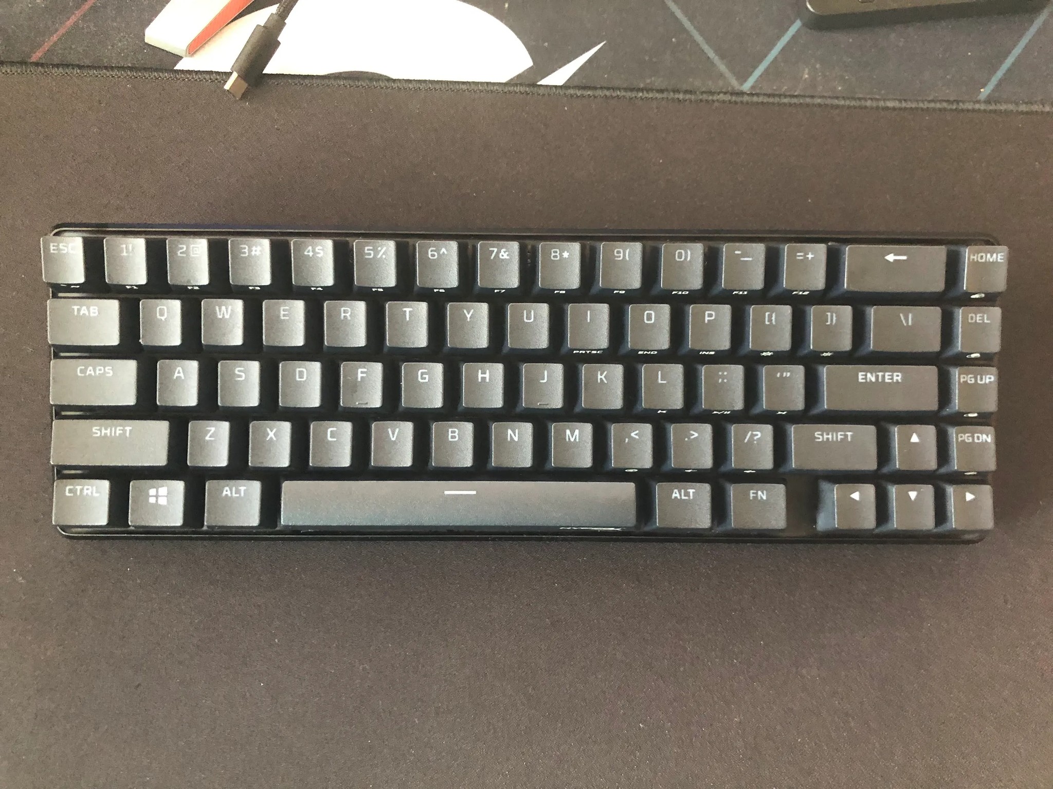 HyperX 65% Mechanical Keyboard W/ Linear Red Switches (Left Shift Stabilizer Popped Off)