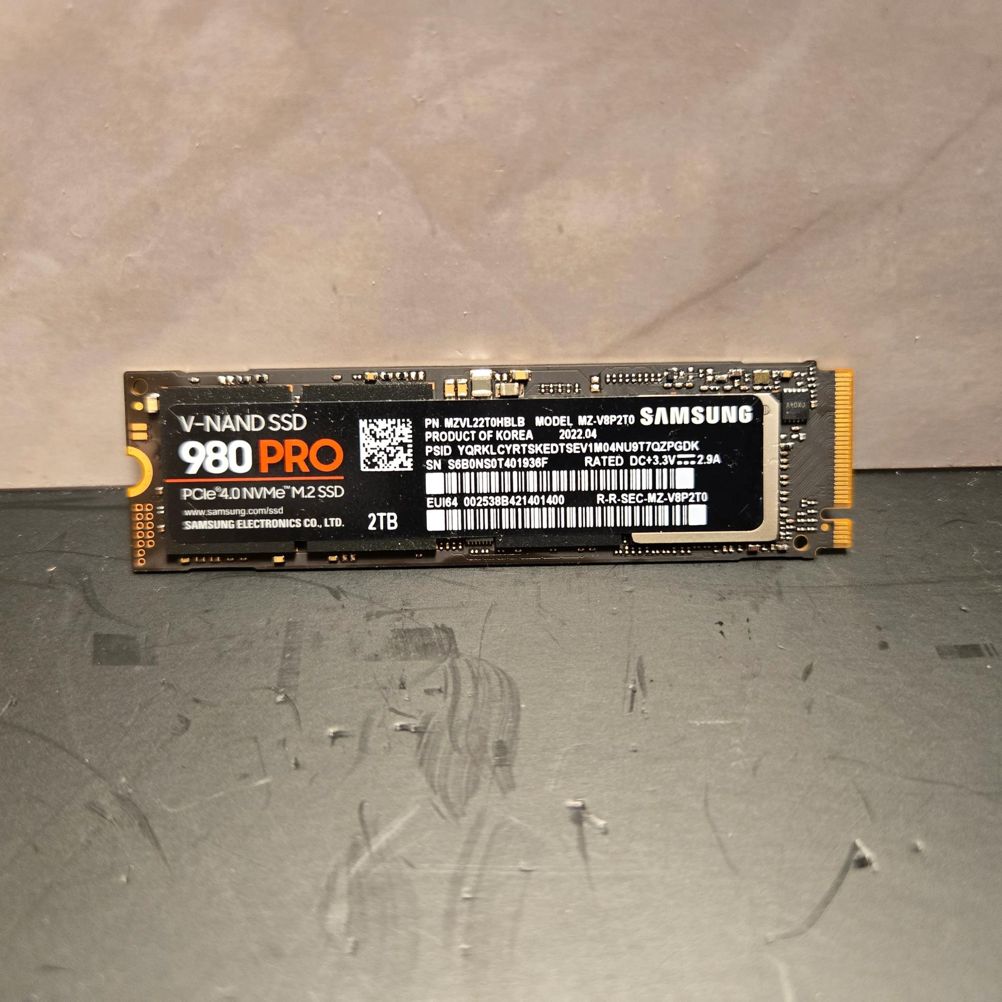 2TB Samsung 980 Pro Gen4 NVMe SSD