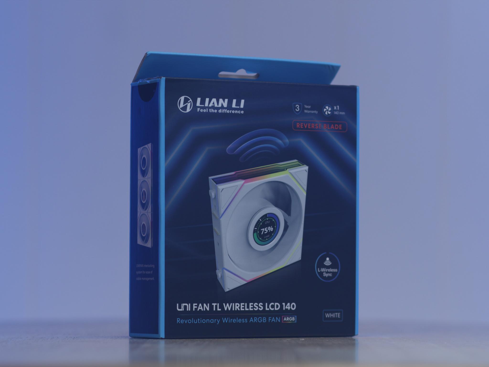 Lian Li 3-Pack UNI FAN TL Wireless LCD 140 ARGB Reverse Blade + L-Wireless Controller (White)