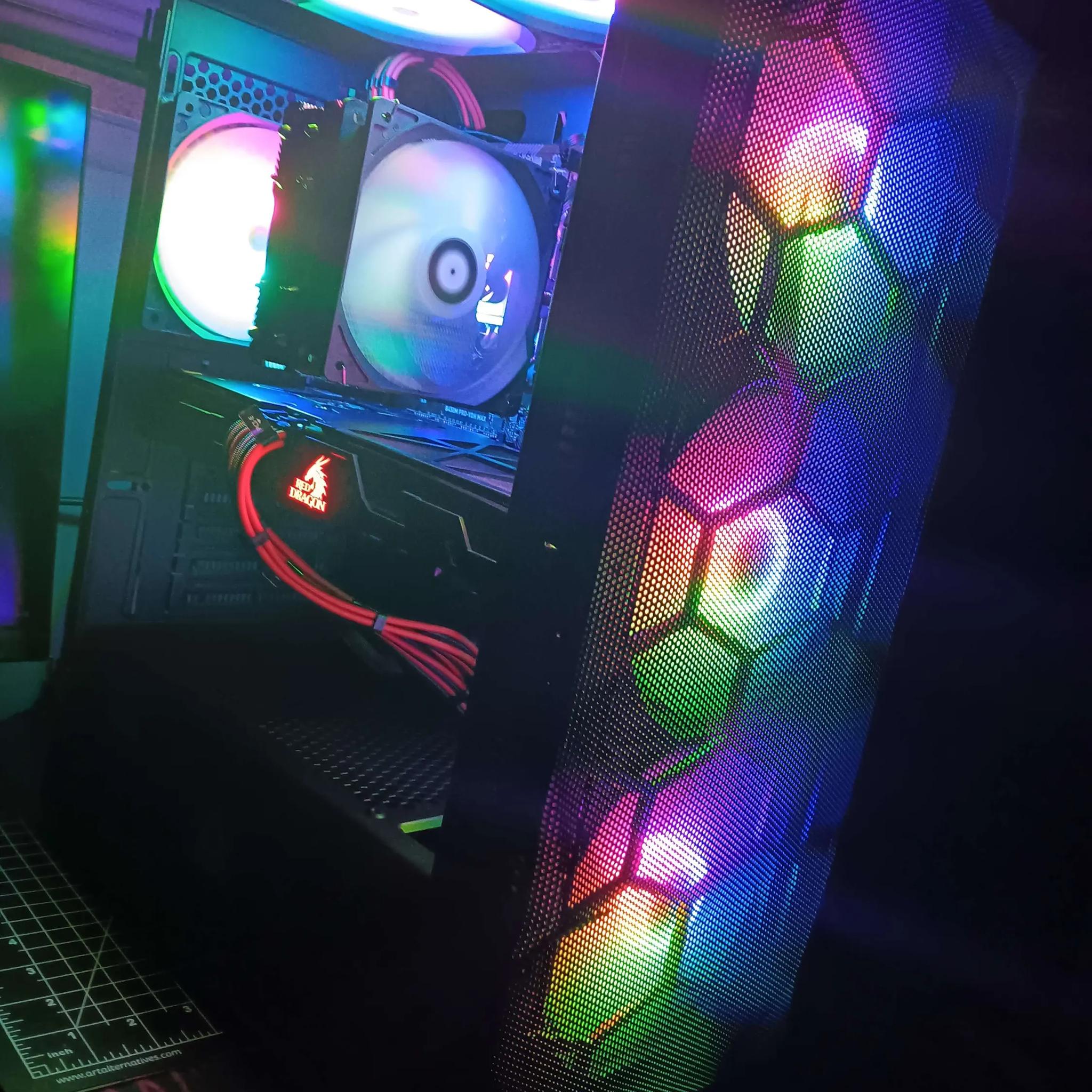 | Black RGB GAMING PC | Ryzen 5 2600x|RedDragon Vega56(UV'd & OC'd)|16gb DDR4 RAM|500g SSD Storage