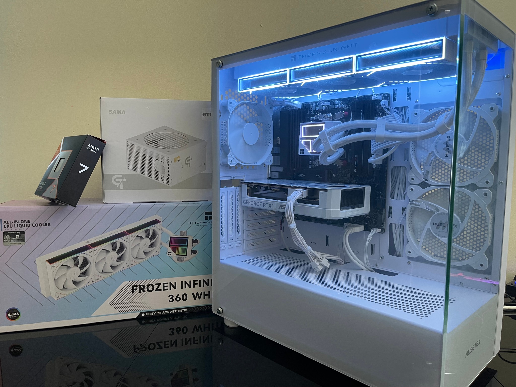 ☃️❄️AM5 Gaming PC / RTX 5060/ Ryzen 7 7700x/ 16Gb DDR5/ 1Tb NVMe/ liquid Cooled