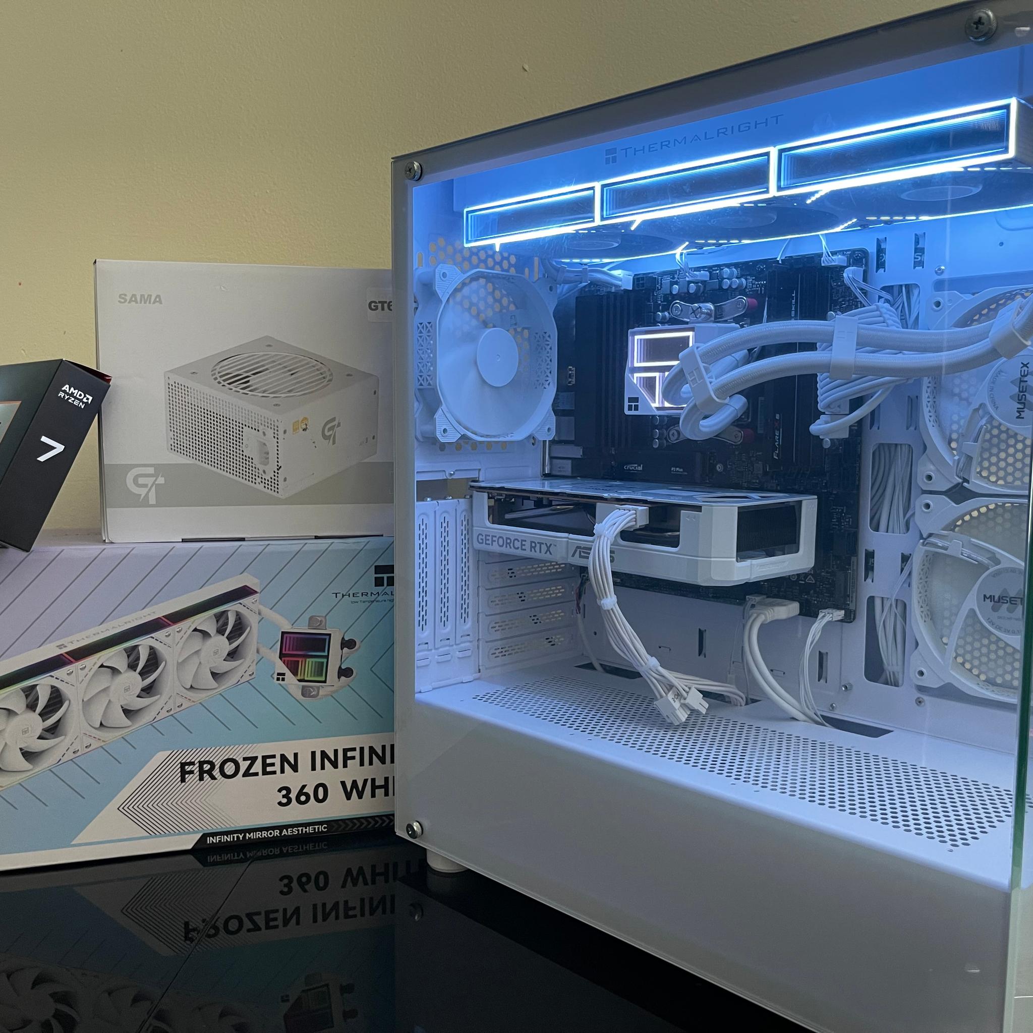 ☃️❄️AM5 Gaming PC / RTX 5060/ Ryzen 7 7700x/ 16Gb DDR5/ 1Tb NVMe/ liquid Cooled