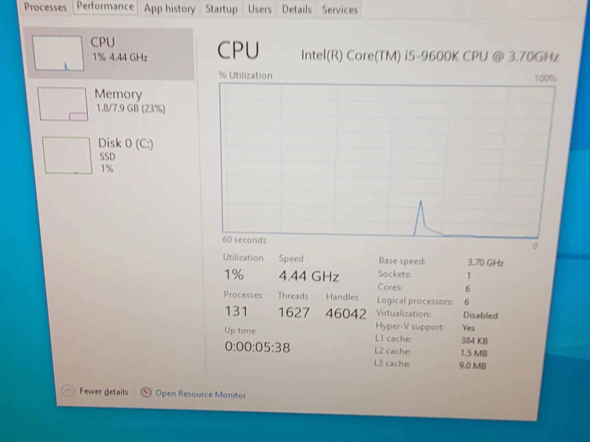 Intel i5-9600k cpu