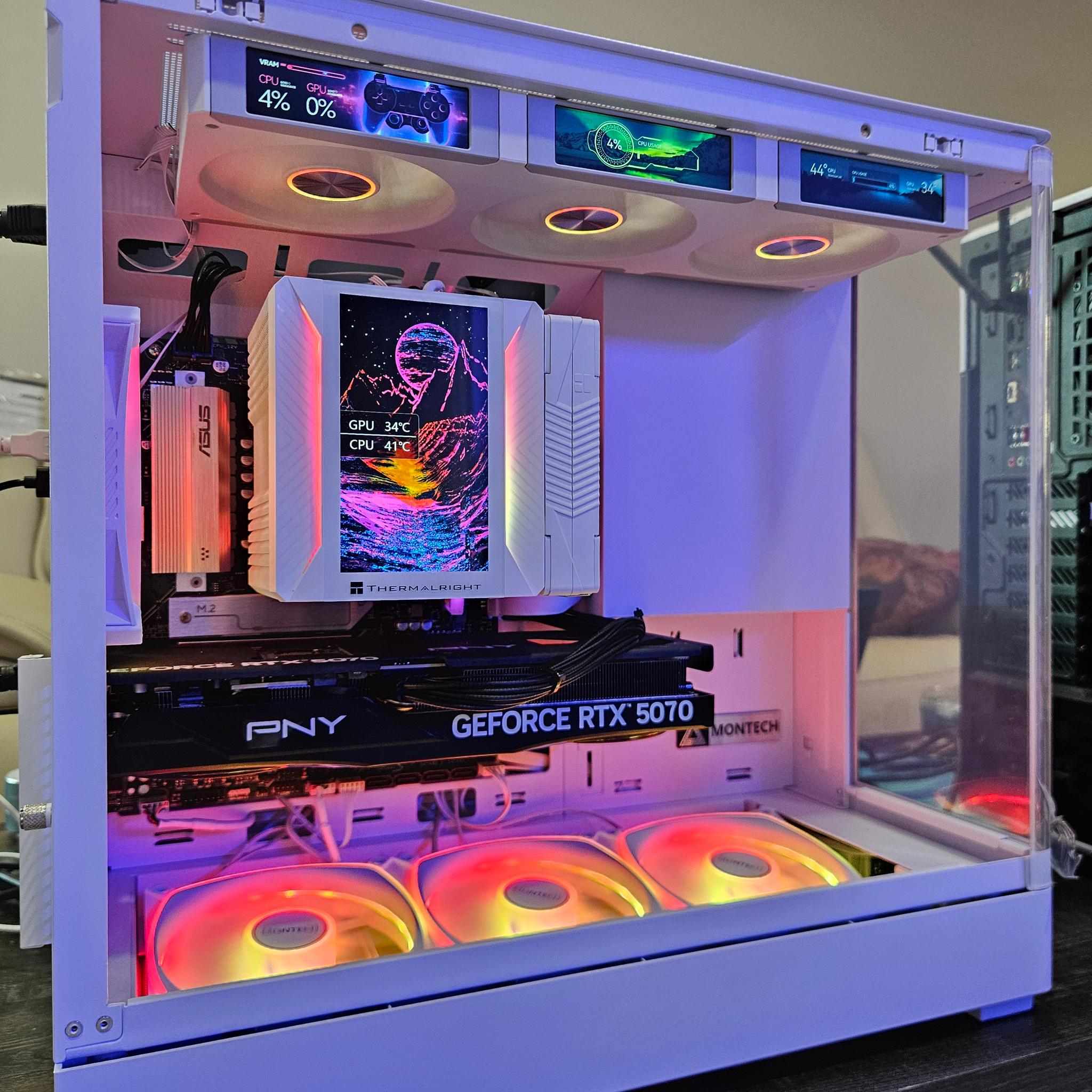 RTX 5070 Gaming PC • Ryzen 7 9700X • 1TB M.2 • Jonsbo ZC-360 • 32GB DDR5 • Clean White