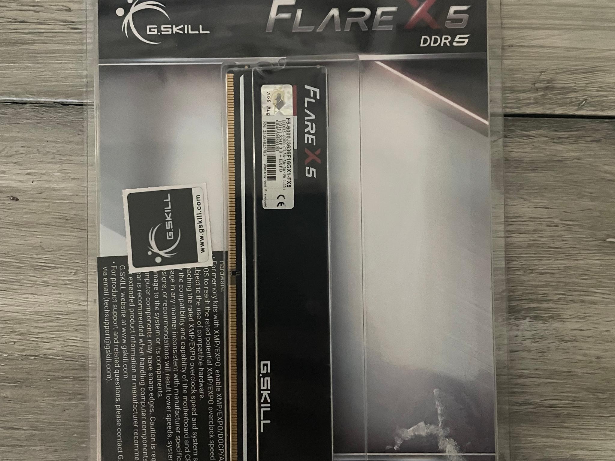G.Skill Flare X5 16GB (1 x 16GB) 6000MT/s CL36 DDR5