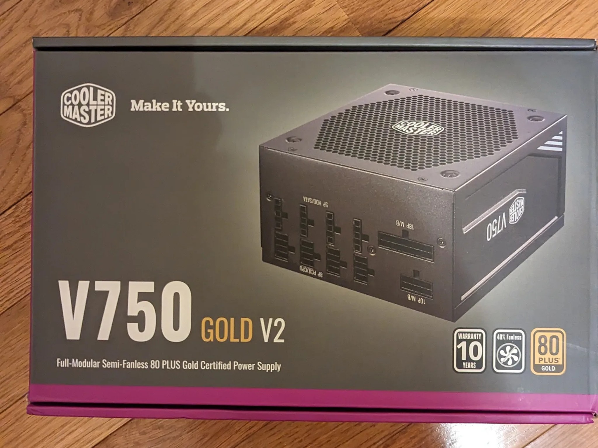 Cooler Master V750 Gold V2 Full Modular,750W, 80+ Gold Efficiency, Semi-fanless