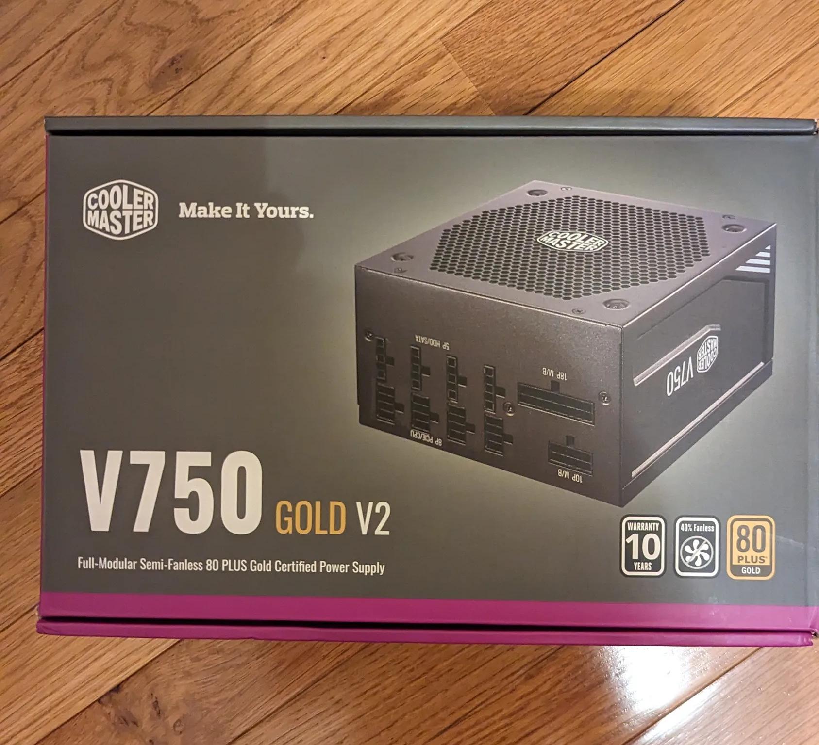 Cooler Master V750 Gold V2 Full Modular,750W, 80+ Gold Efficiency, Semi-fanless