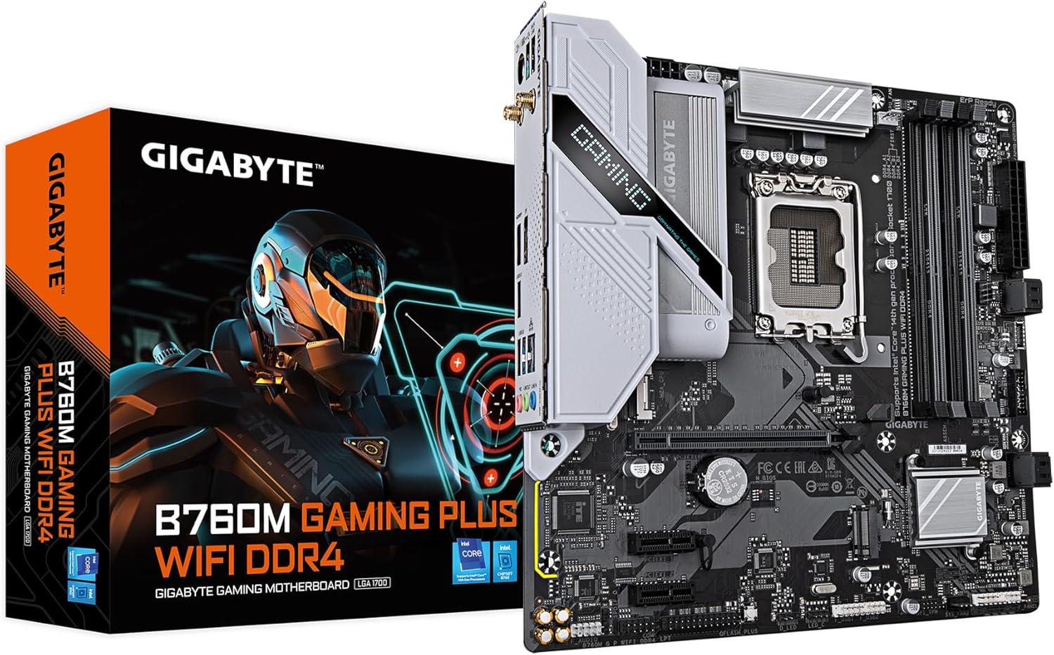 GIGABYTE B760M Gaming Plus WiFi DDR4 LGA 1700 Intel B760 Micro ATX Motherboard