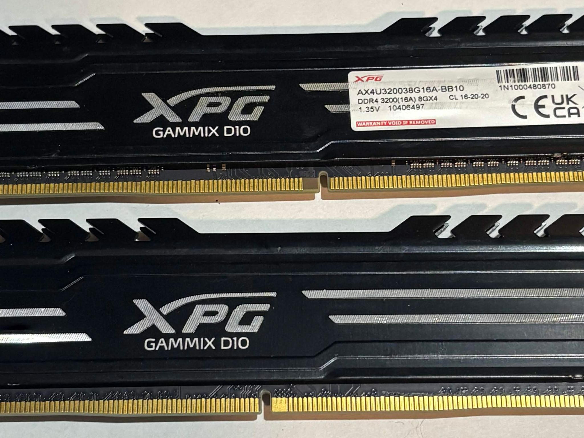 XPG Gammix D10 16GB (2x8GB) DDR4 3200MHz CL16 Gaming Memory Kit | Tested Working
