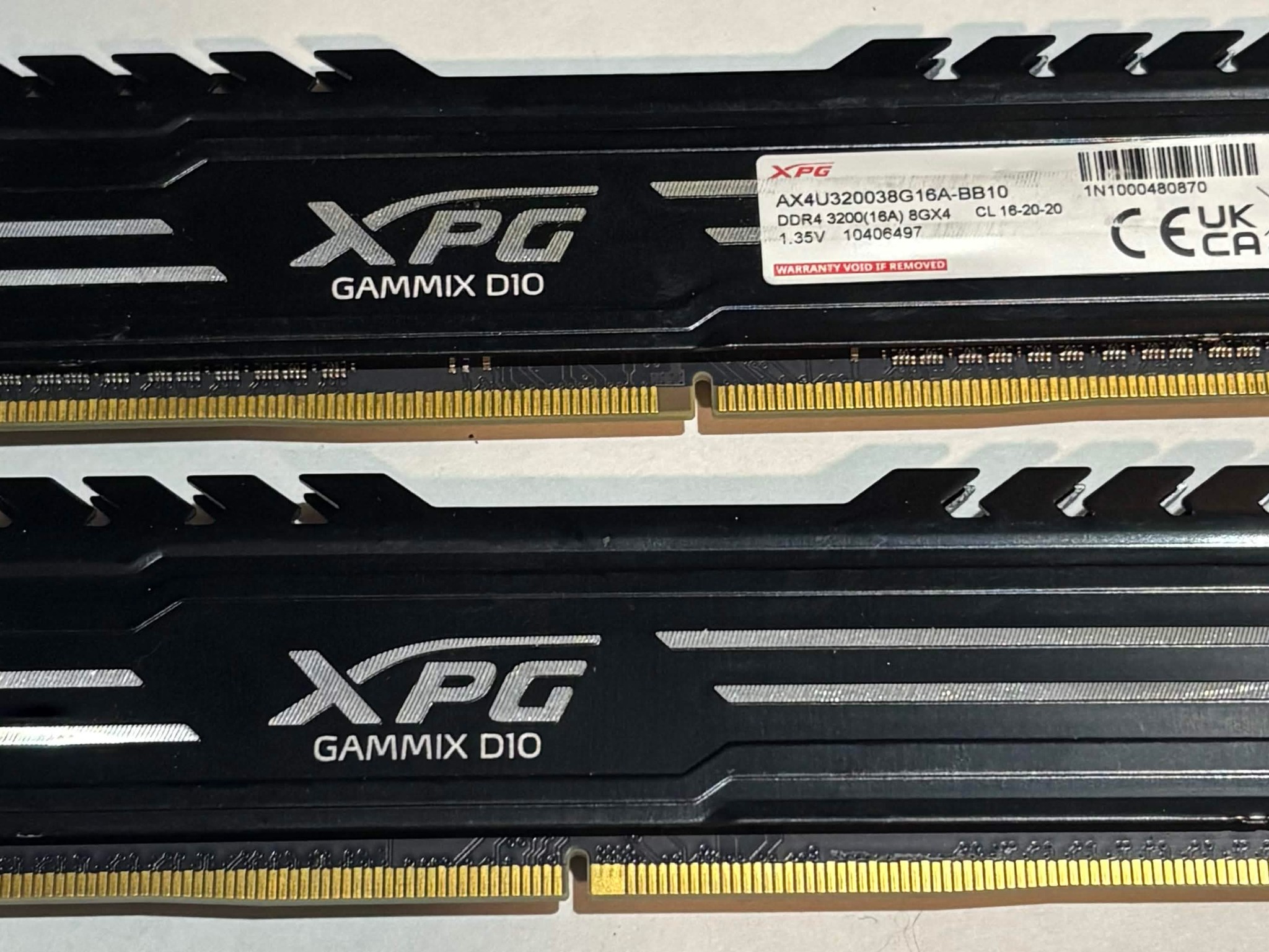XPG Gammix D10 16GB (2x8GB) DDR4 3200MHz CL16 Gaming Memory Kit | Tested Working