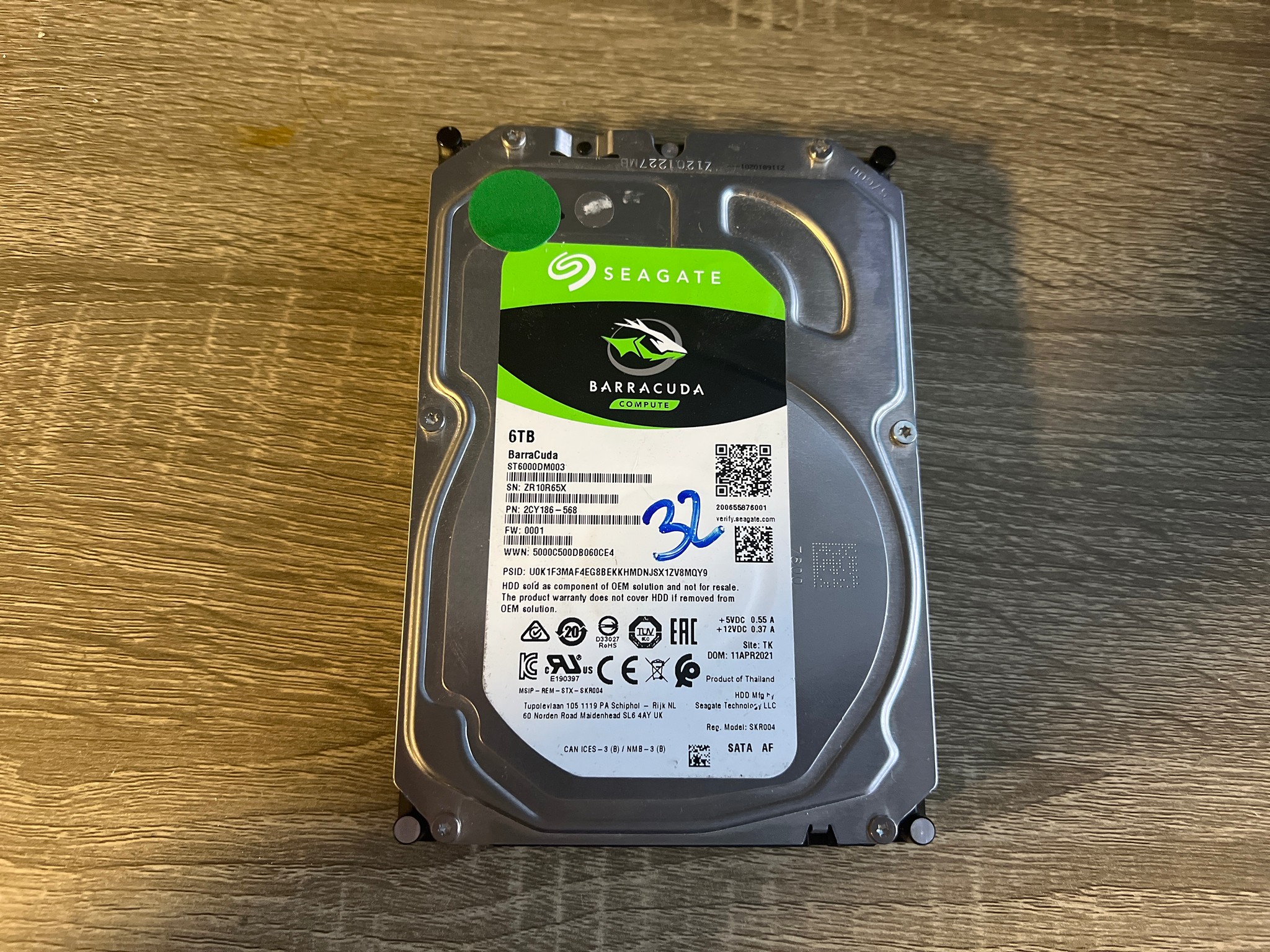 Seagate Barracuda 6TB 3.5” HDD