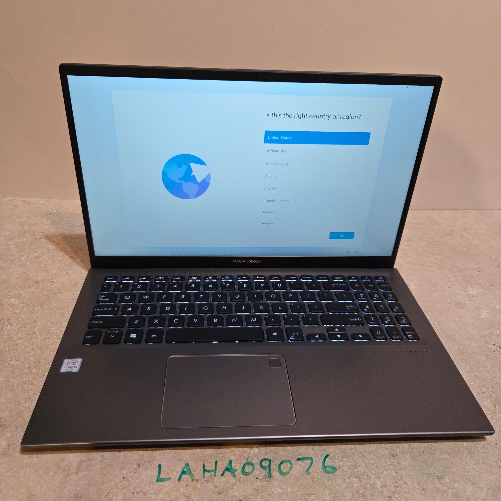 Asus VivoBook 15.6" Laptop - intel i3 - 128gb Storage - Model F512F