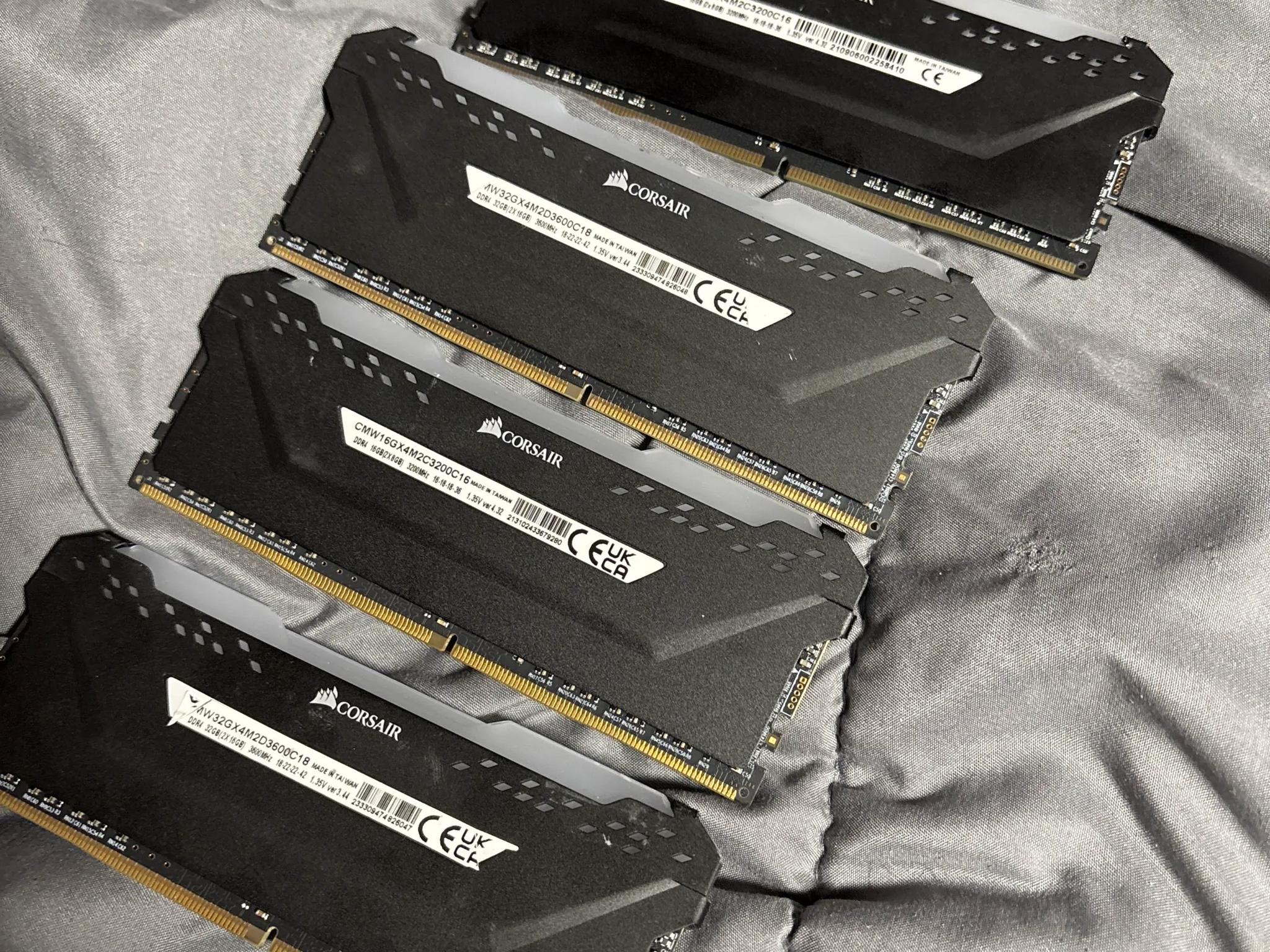 4x Corsair/2x T-Force DDR4 RAM