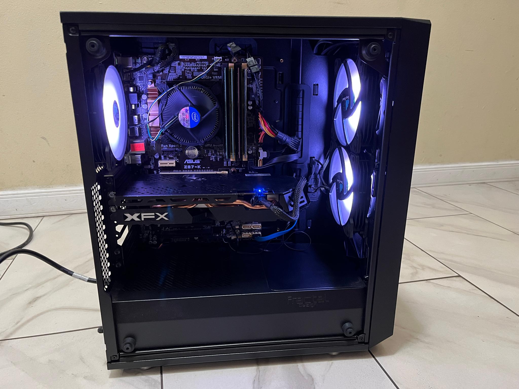 🟢🔥 Budget Gaming PC – RGB Case w/ Remote - Intel i5-4440, AMD RX 580, 1 TB Storage & 12 GB RAM 🖥️🔵