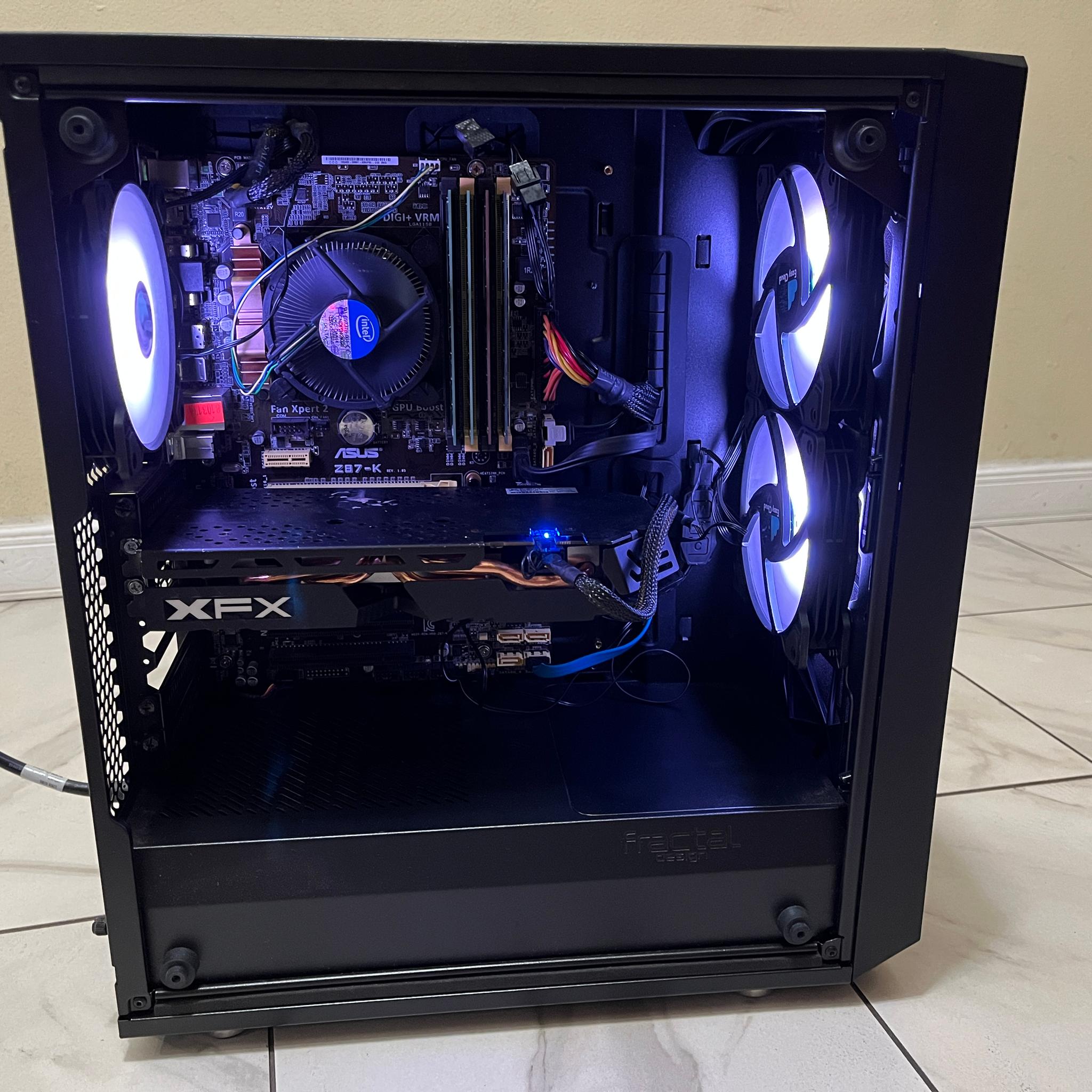 🟢🔥 Budget Gaming PC – RGB Case w/ Remote - Intel i5-4440, AMD RX 580, 1 TB Storage & 12 GB RAM 🖥️🔵