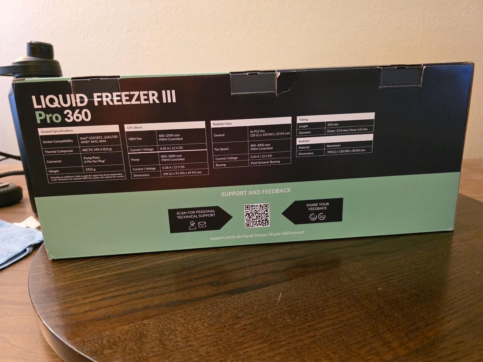 Arctic Cooling Liquid Freezer III PRO 360mm All in One Liquid CPU Cooling Kit - Black