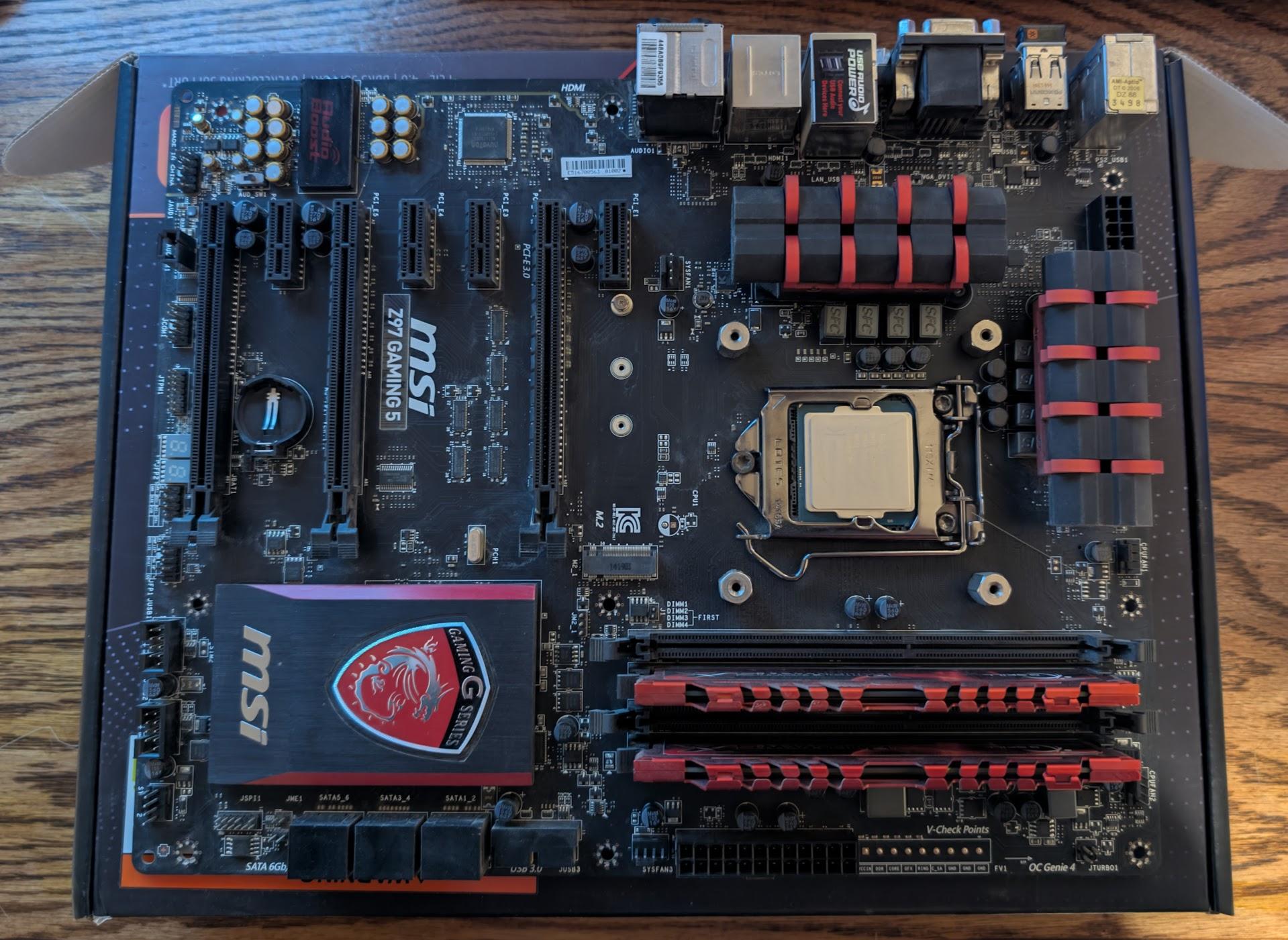 MSI z97 Gaming 5, i5 4690k, 16gb ddr3, hyper 212 cooler