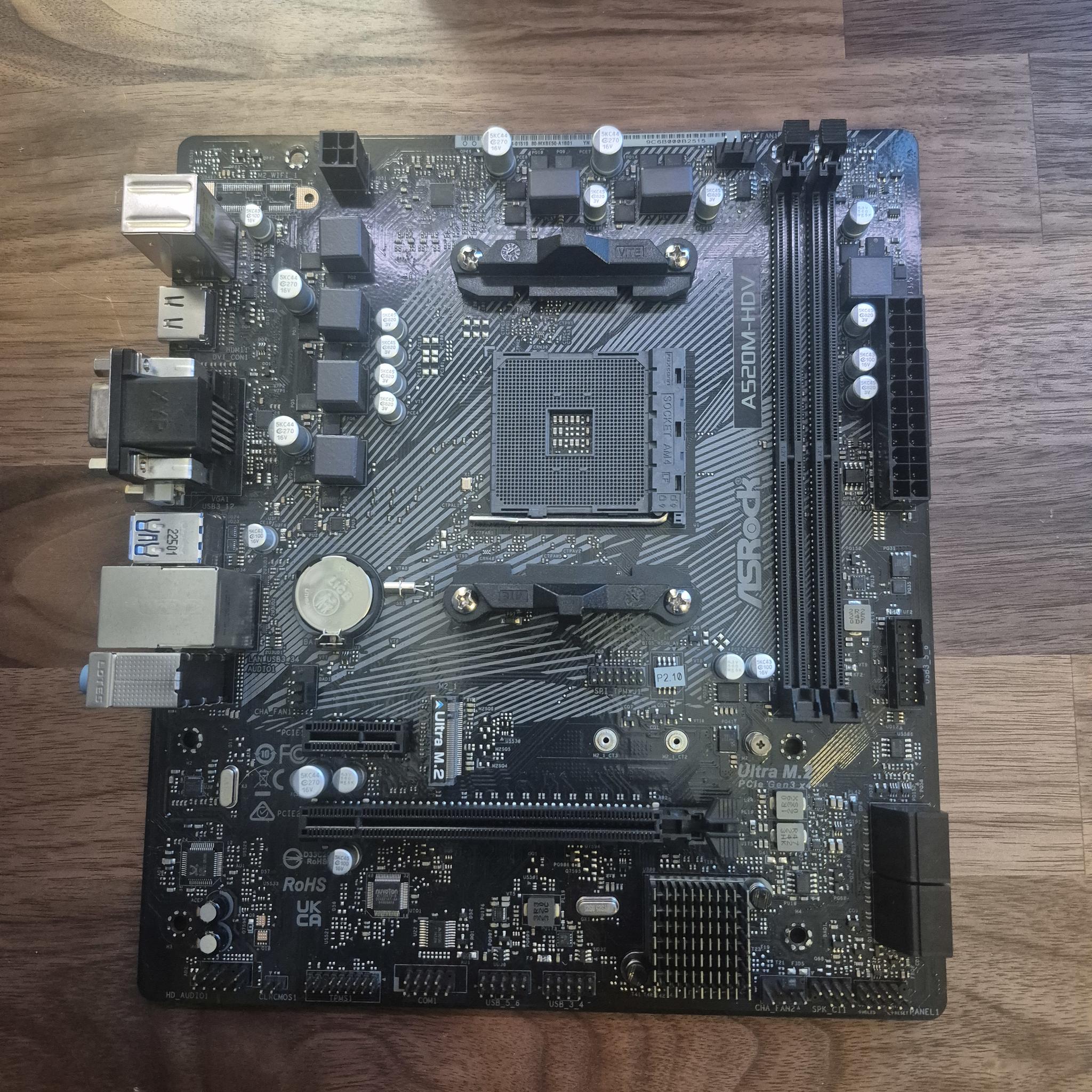 ASROCK A520M MOTHERBOARD (READ DESCRIPTION)