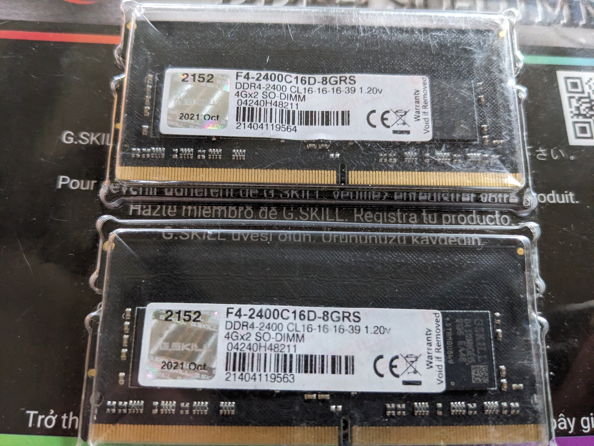 G.SKILL Ripjaws DDR4 SO-DIMM 4GBx2 CL16 2400 IOB