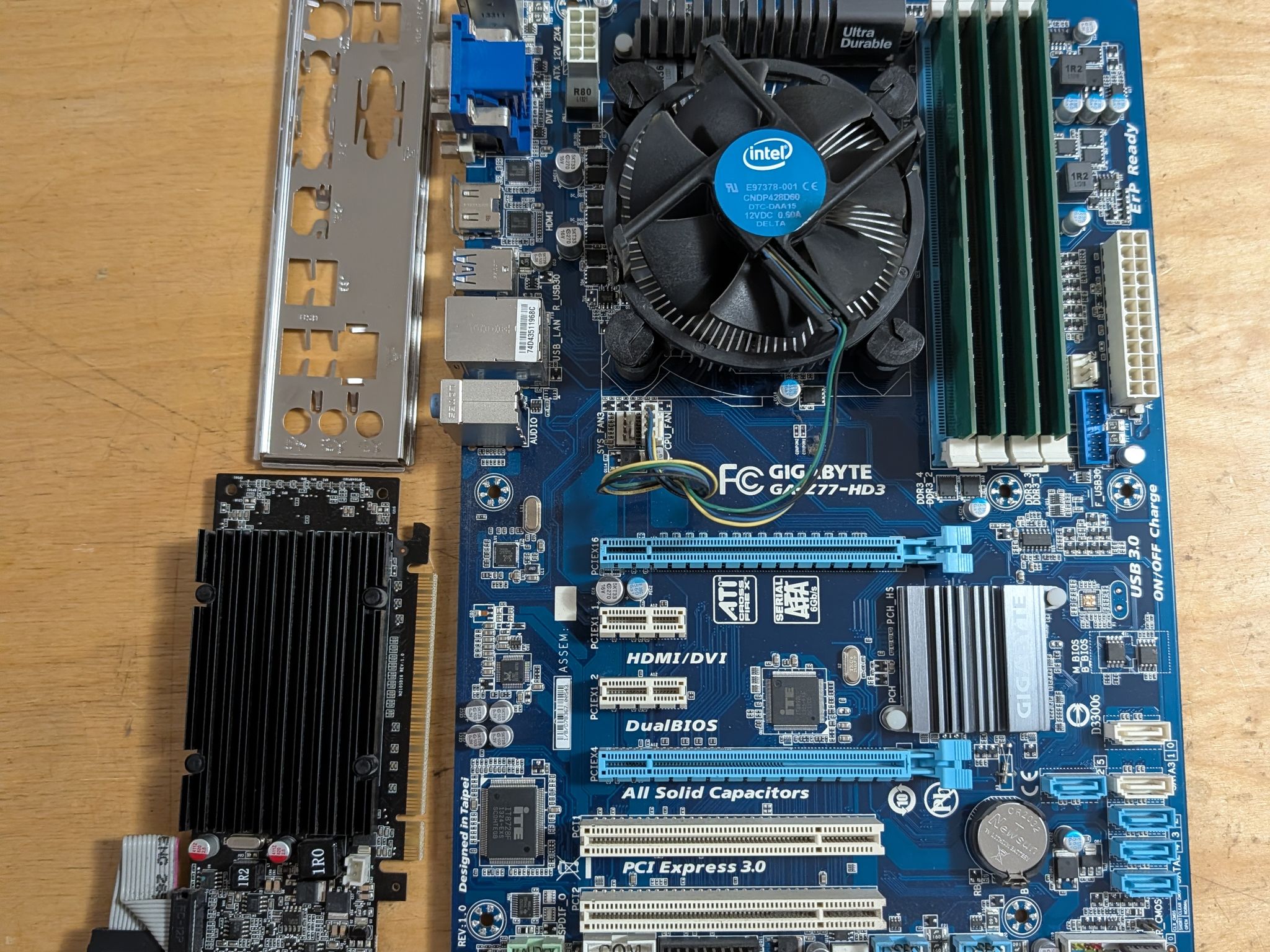 I7 3770 + Z77 motherboard + 16GB DDR3 + GT210 1GB