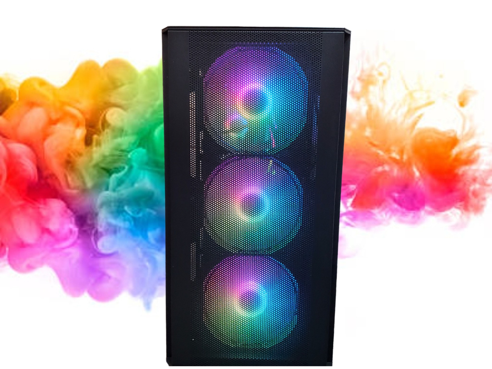 Watercooled: RX 6600 + Ryzen 7 + 16GB RGB RAM + 512GB SSD, 6 RGB Fans ( Black Gaming PC )