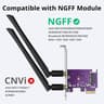 PCIe x1 to M.2 WiFi Bluetooth Adapter Card Supports A+E Key NGFF Modules 2.4GHz 5GHz 5dBi Antennas