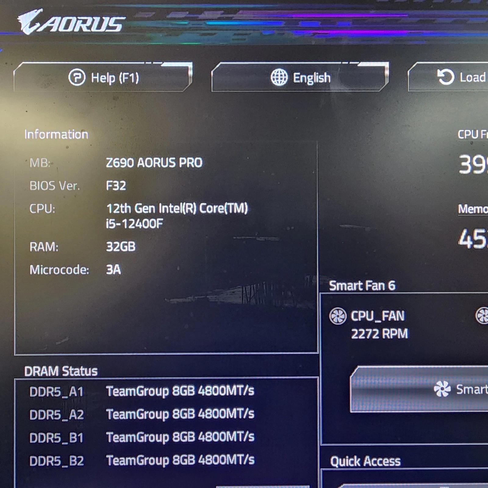 UPDATED BIOS GIGABYTE Z690 AORUS PRO WIFI DDR5 LGA1700 ATX Motherboard