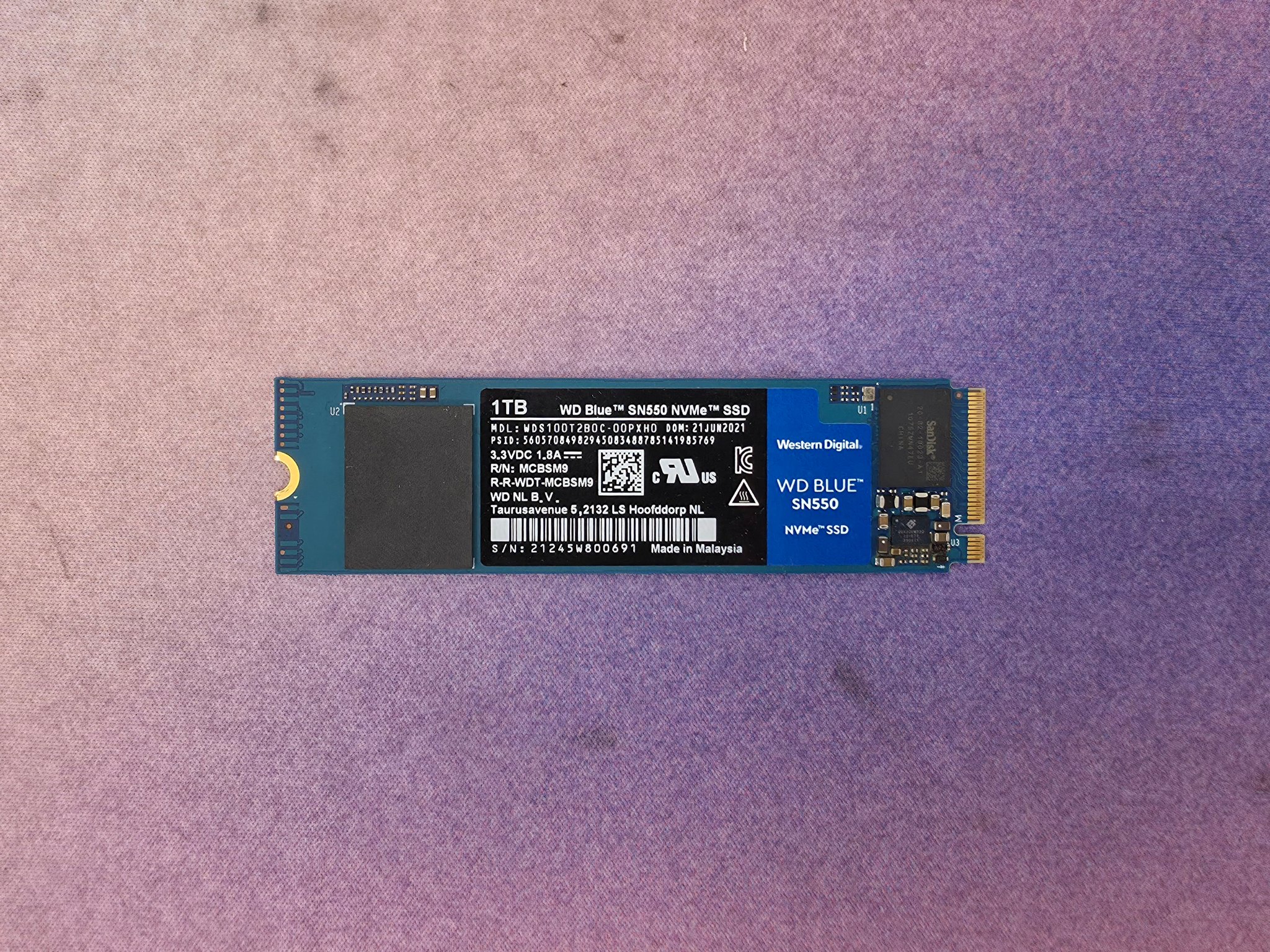 WD Blue SN550 1TB NVME 3.0 SSD