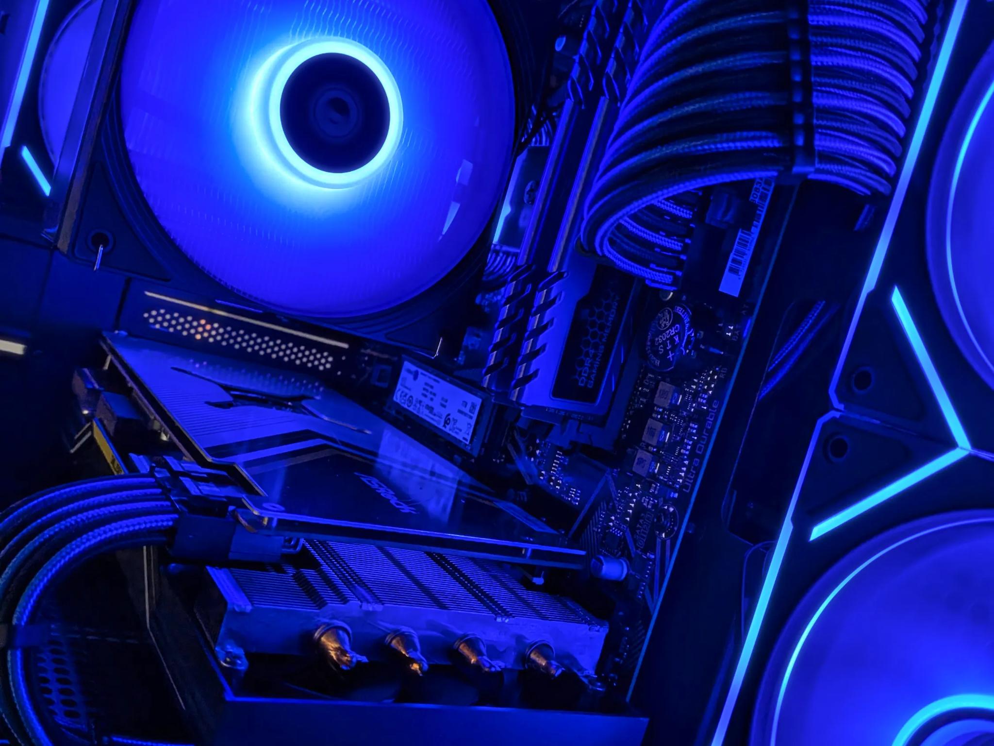 🟦"Bioluminescence"🟦 1080p Gaming PC | 5700 XT - Ryzen 5 3600 - 16GB RAM - 1TB NVME | WiFi & Win 11