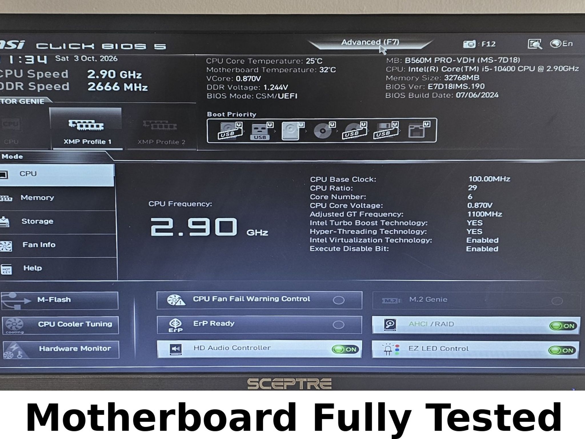 MSI B560M PRO-VDH LGA1200 DDR4 mATX Motherboard