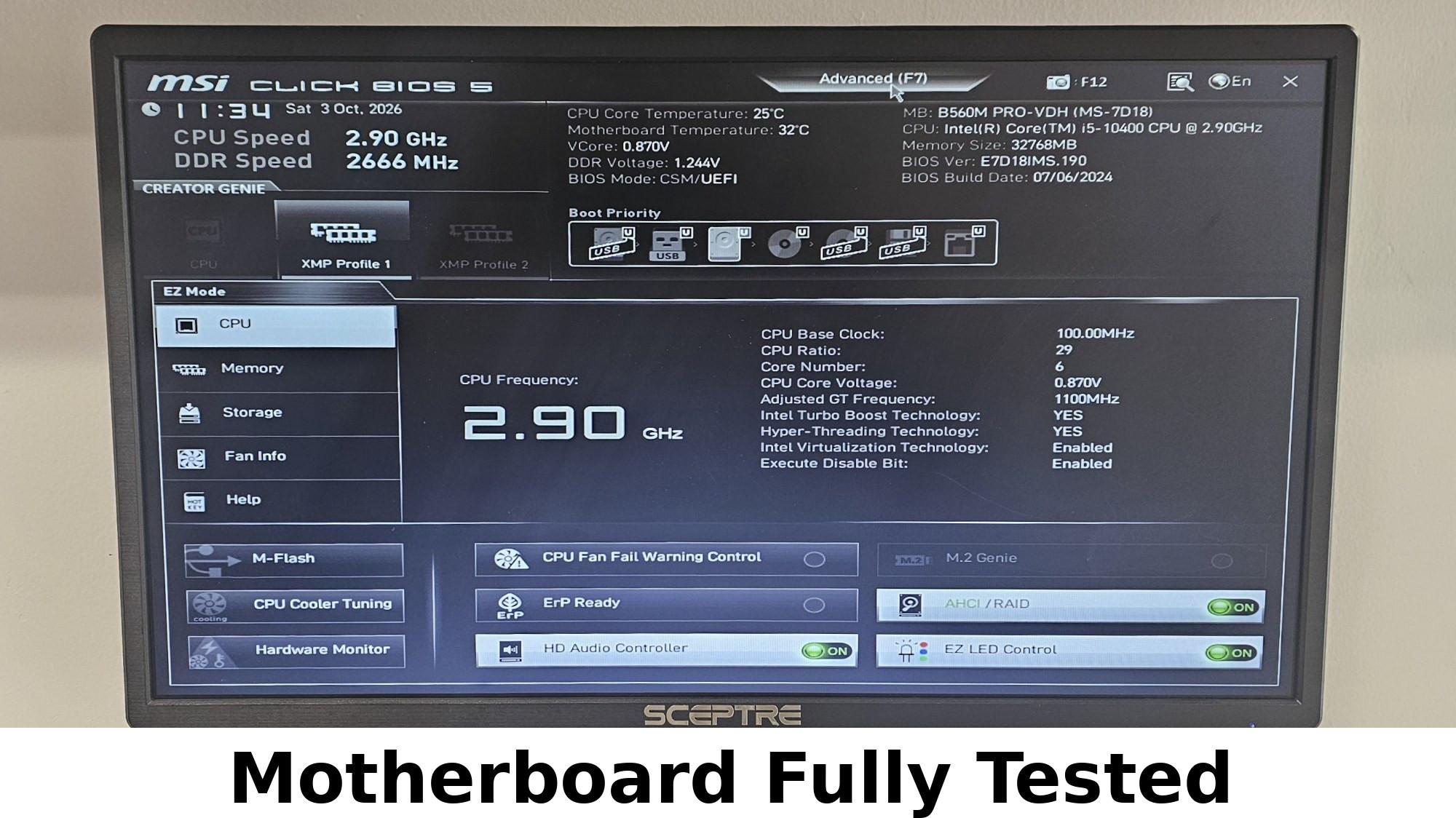 MSI B560M PRO-VDH LGA1200 DDR4 mATX Motherboard