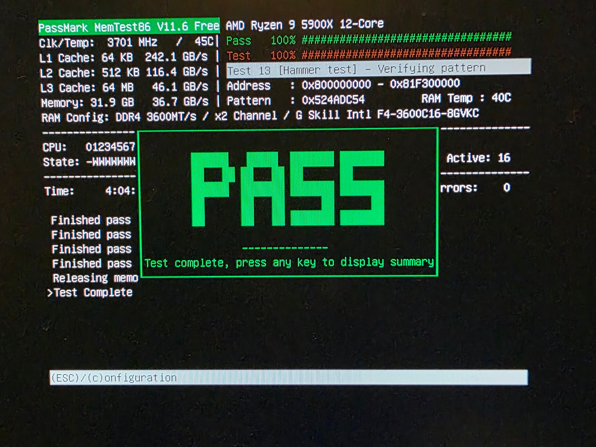G.Skill Ripjaws V DDR4 - 3600 CL 16 2x8GB