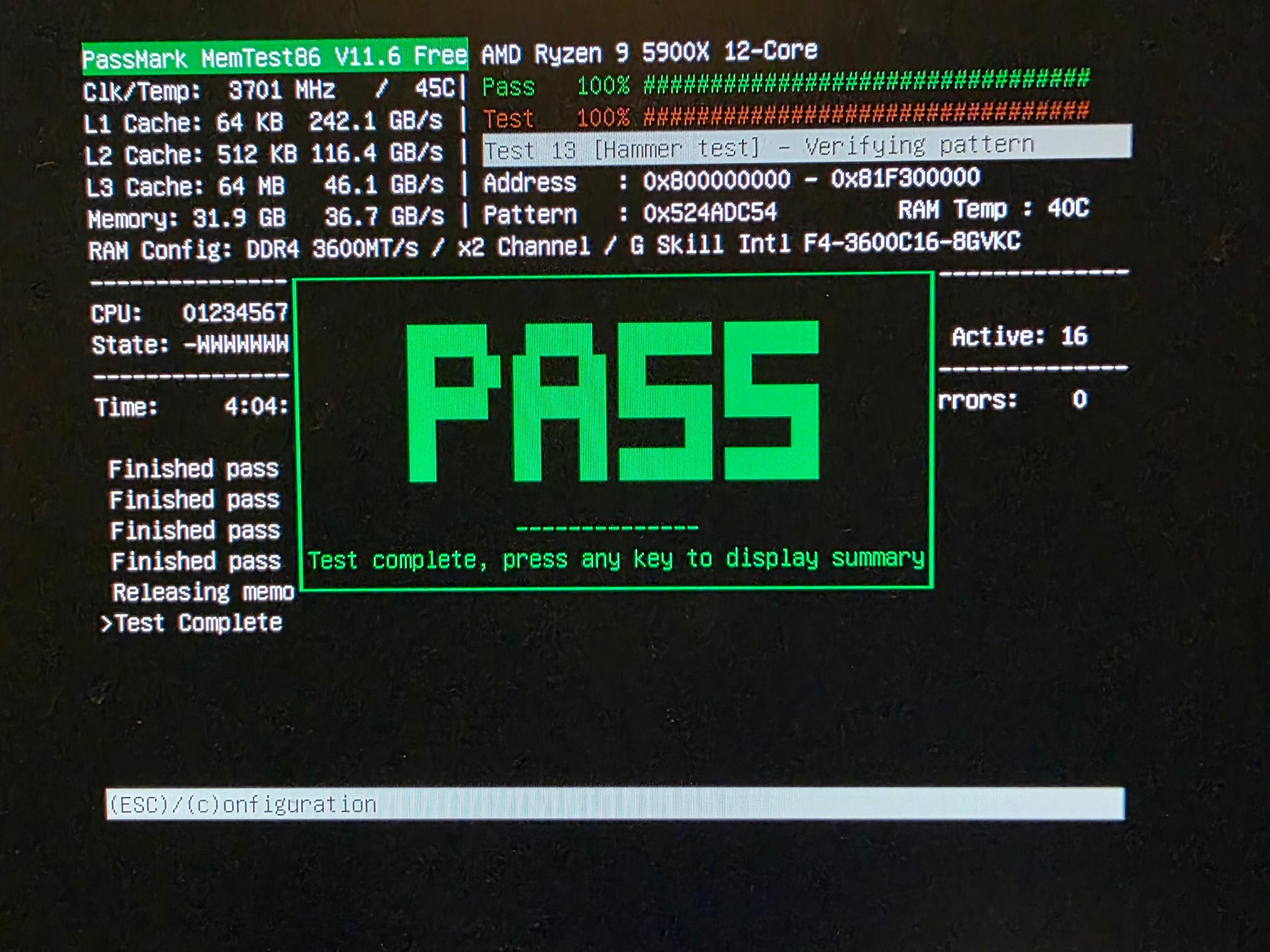 G.Skill Ripjaws V DDR4 - 3600 CL 16 2x8GB