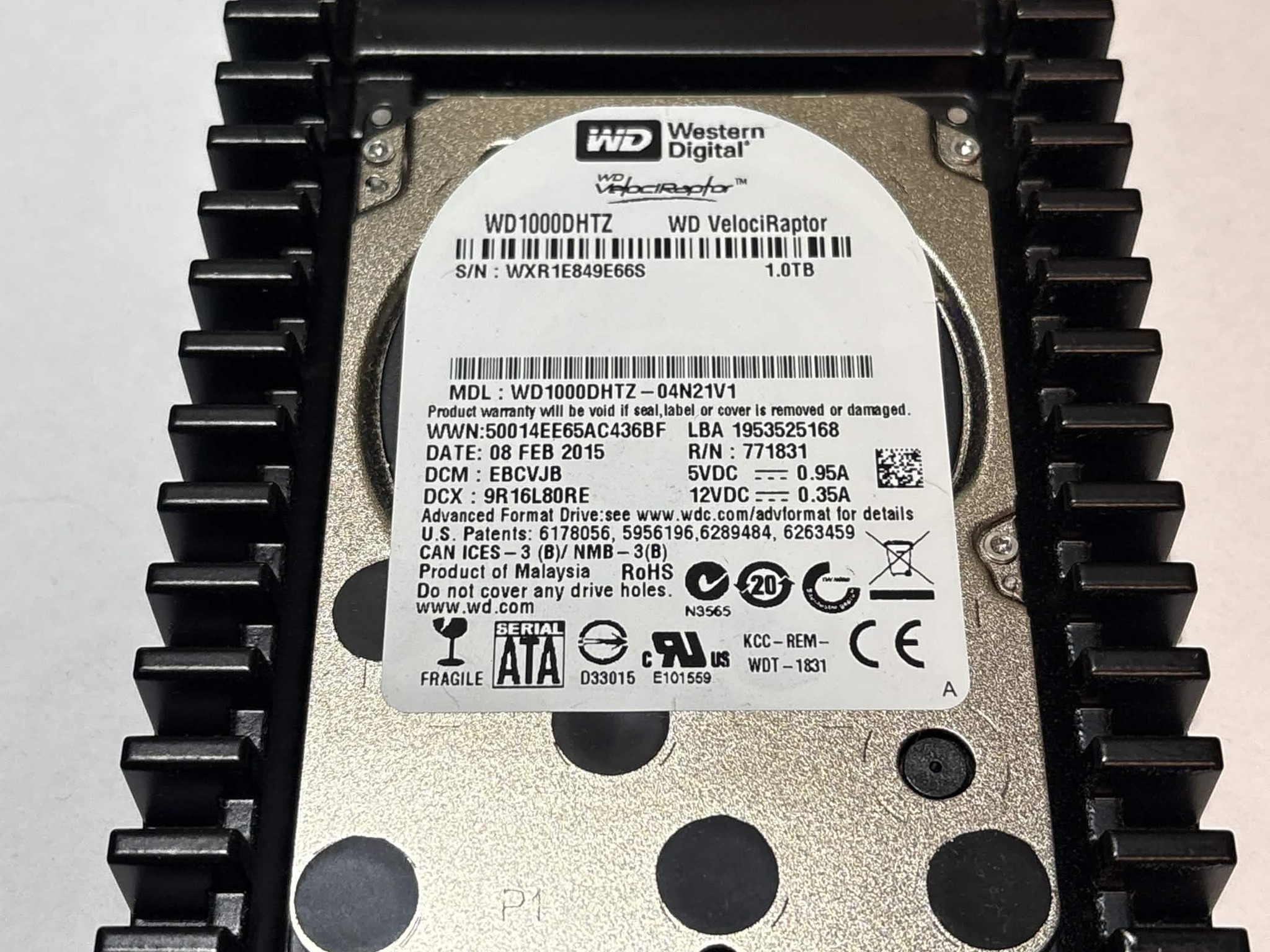 WD VelociRaptor 1TB 10,000 RPM SATA HDD w/ IcePack – WD1000DHTZ – Good SMART