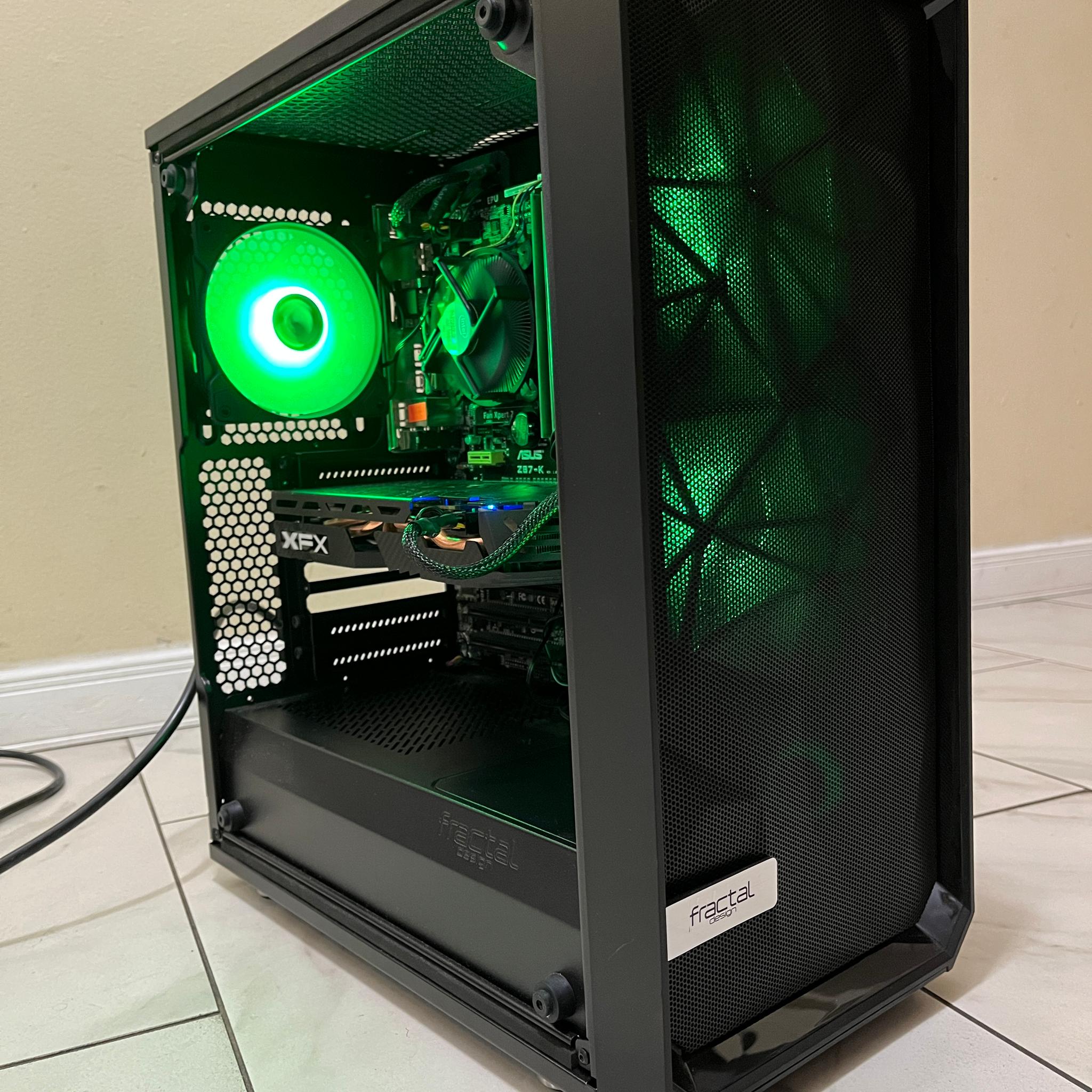 🟢🔥 Budget Gaming PC – RGB Case w/ Remote - Intel i5-4440, AMD RX 580, 1 TB Storage & 12 GB RAM 🖥️🔵