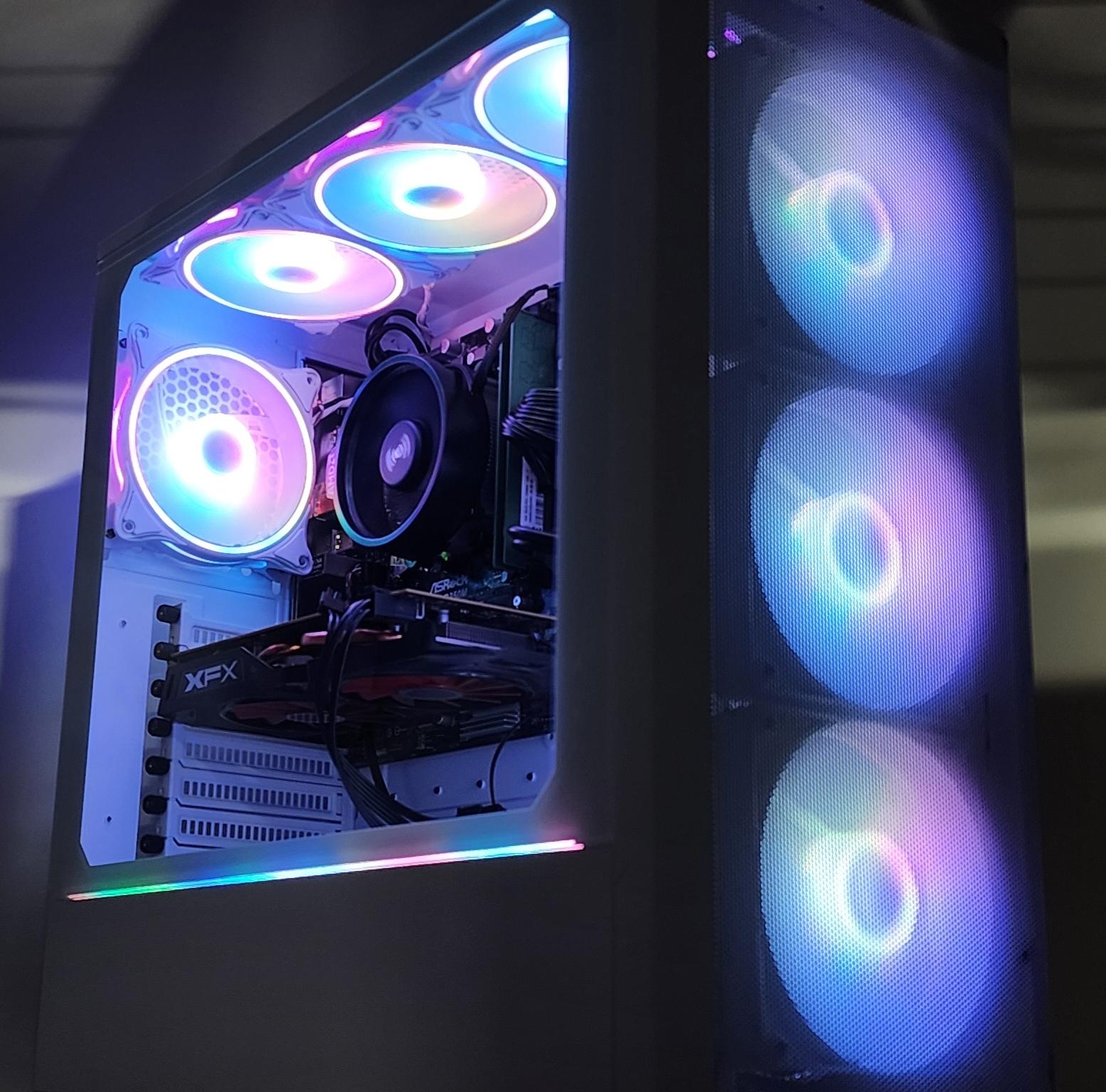 Gaming PC Ryzen 5 1600 8GB RAM 256GB SSD + 500GB HDD RX 470 8GB Win11 Computer