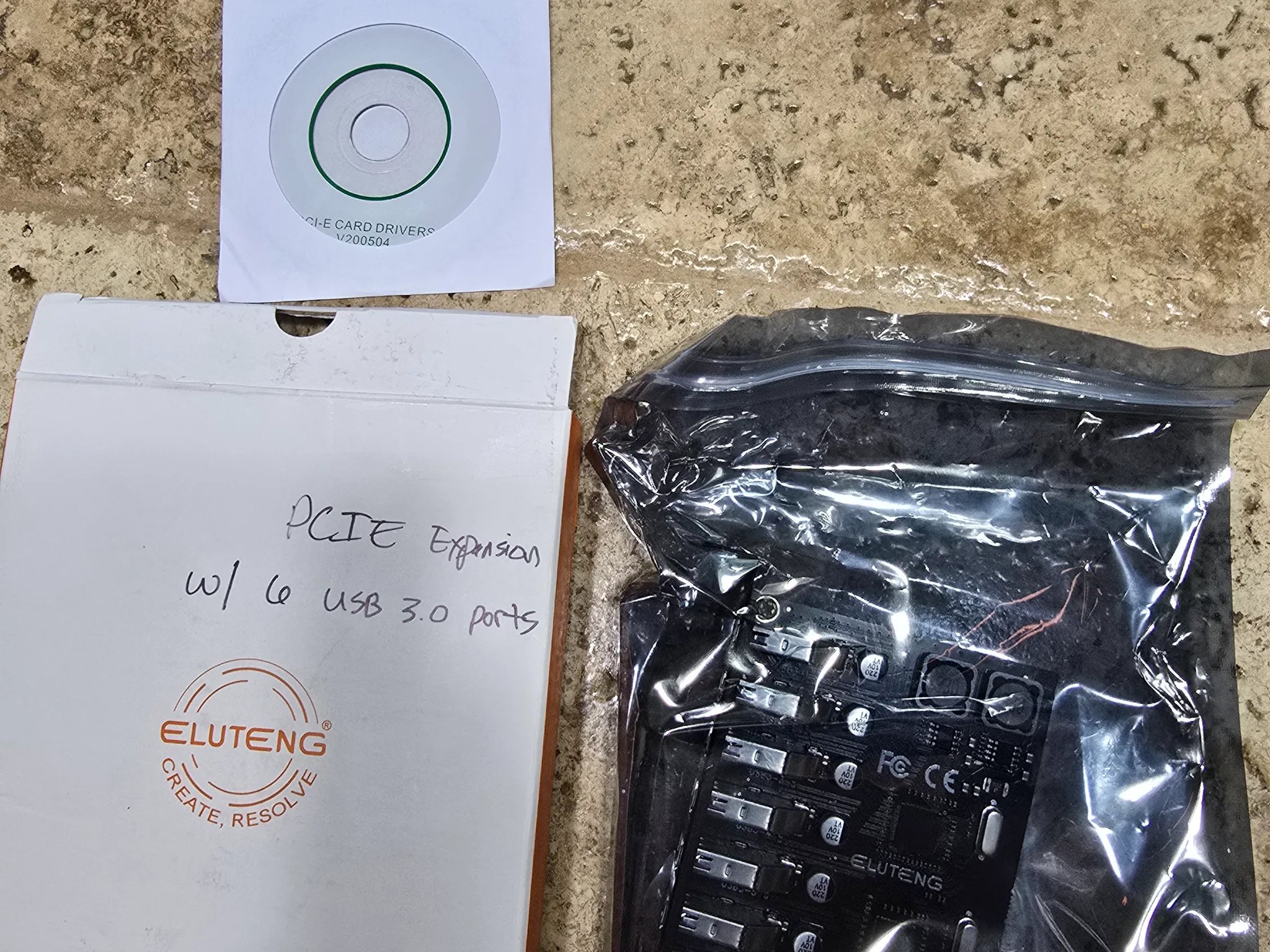 Eluteng PCIE to 7 Ports USB 3.2 expansion card new