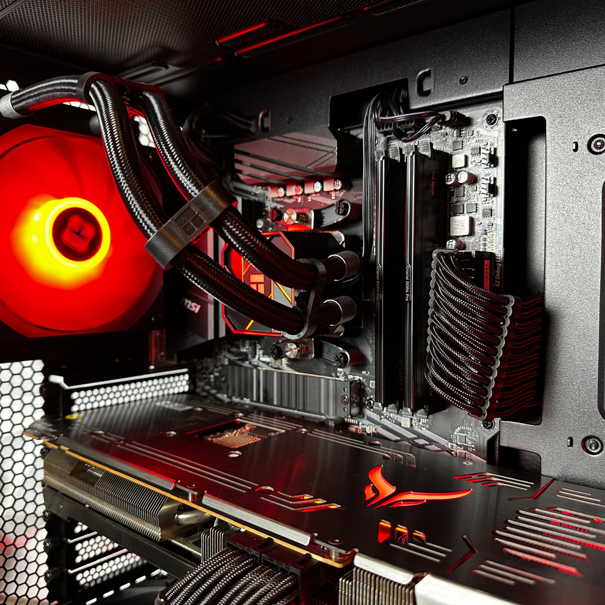 ⚫️"Red Devil"👹 1440P Gaming PC | Ryzen 5 5600x 6C/12T | Radeon 6700xt | 32GB DDR4 | 1TB M.2 SSD |