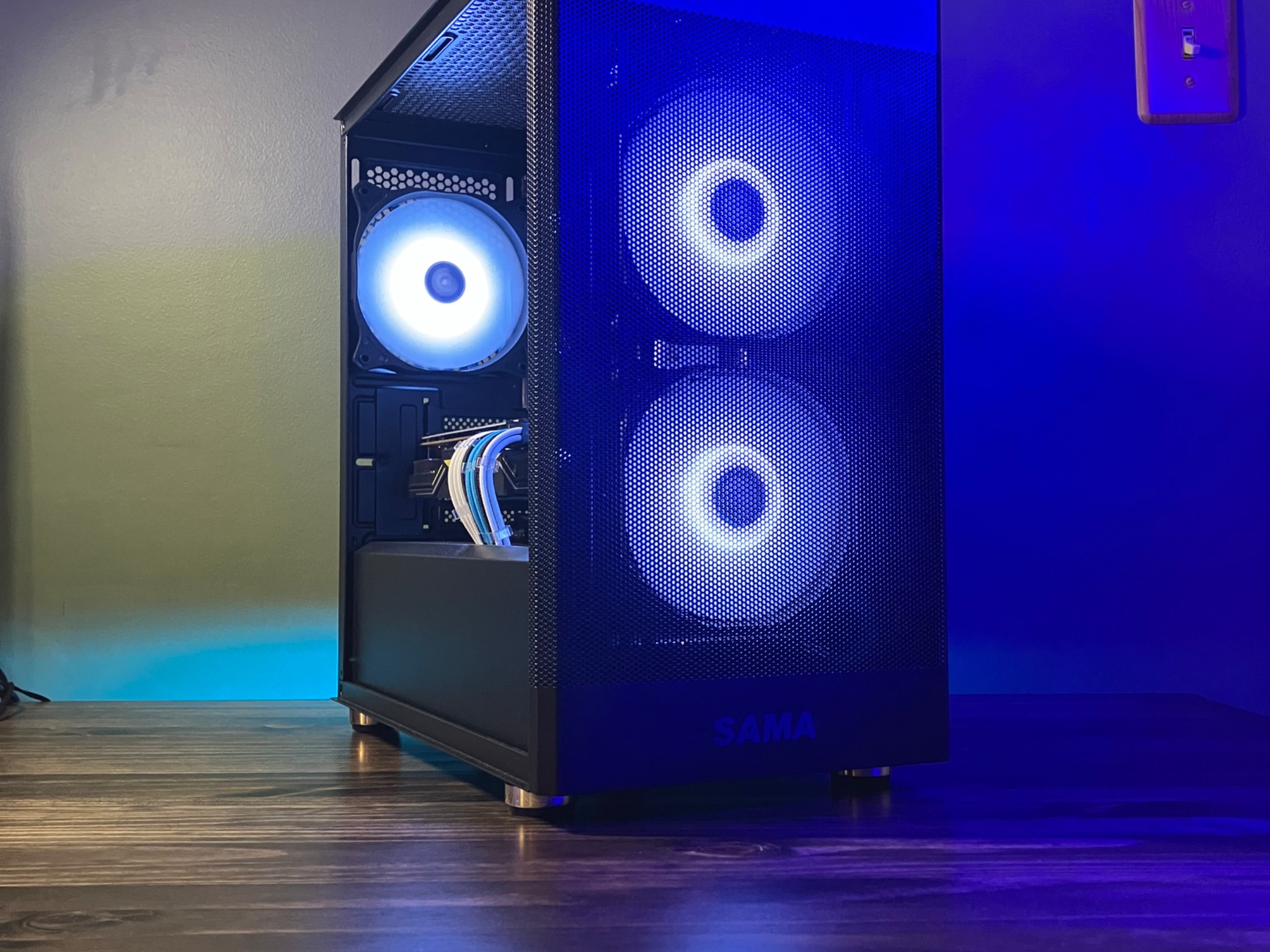 Blue and Black Budget RGB Gaming PC! Ryzen 5 5500 RX 5700XT 16gb Ram 1tb SSD Win11 home