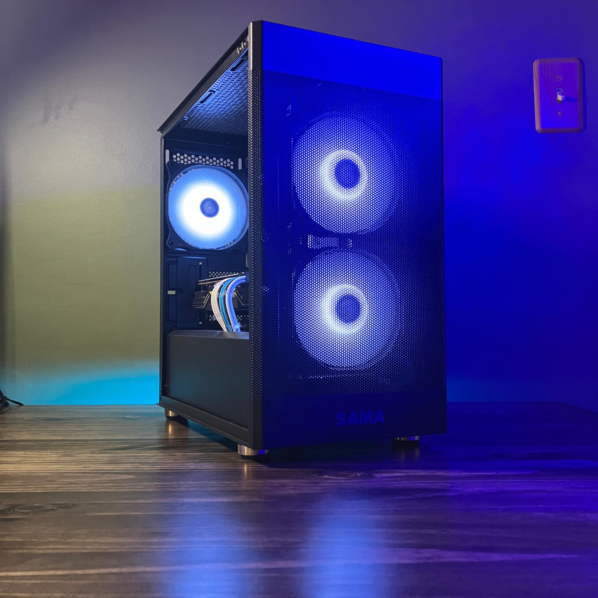 Blue and Black Budget RGB Gaming PC! Ryzen 5 5500 RX 5700XT 16gb Ram 1tb SSD Win11 home