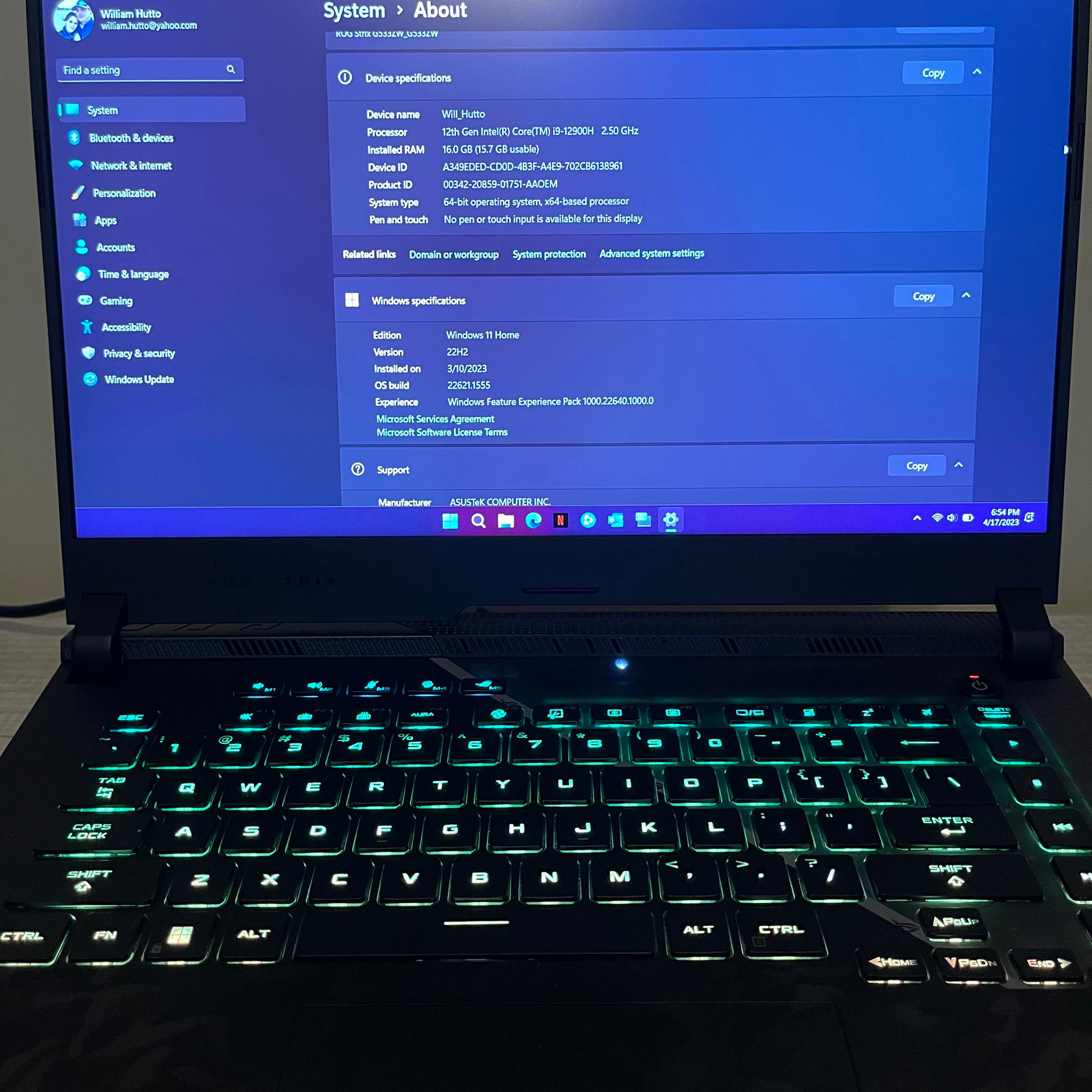 Asus Rog Strix Scar 15 (2022)