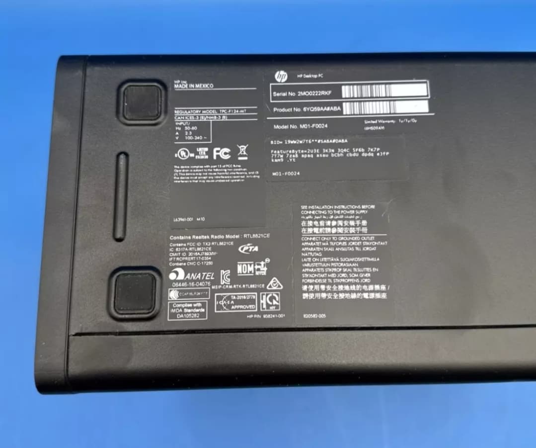 HP M01-F0024 Ryzen 5 3400G 12GB 256GB SSD AMD Graphics Win11 Pro Desktop